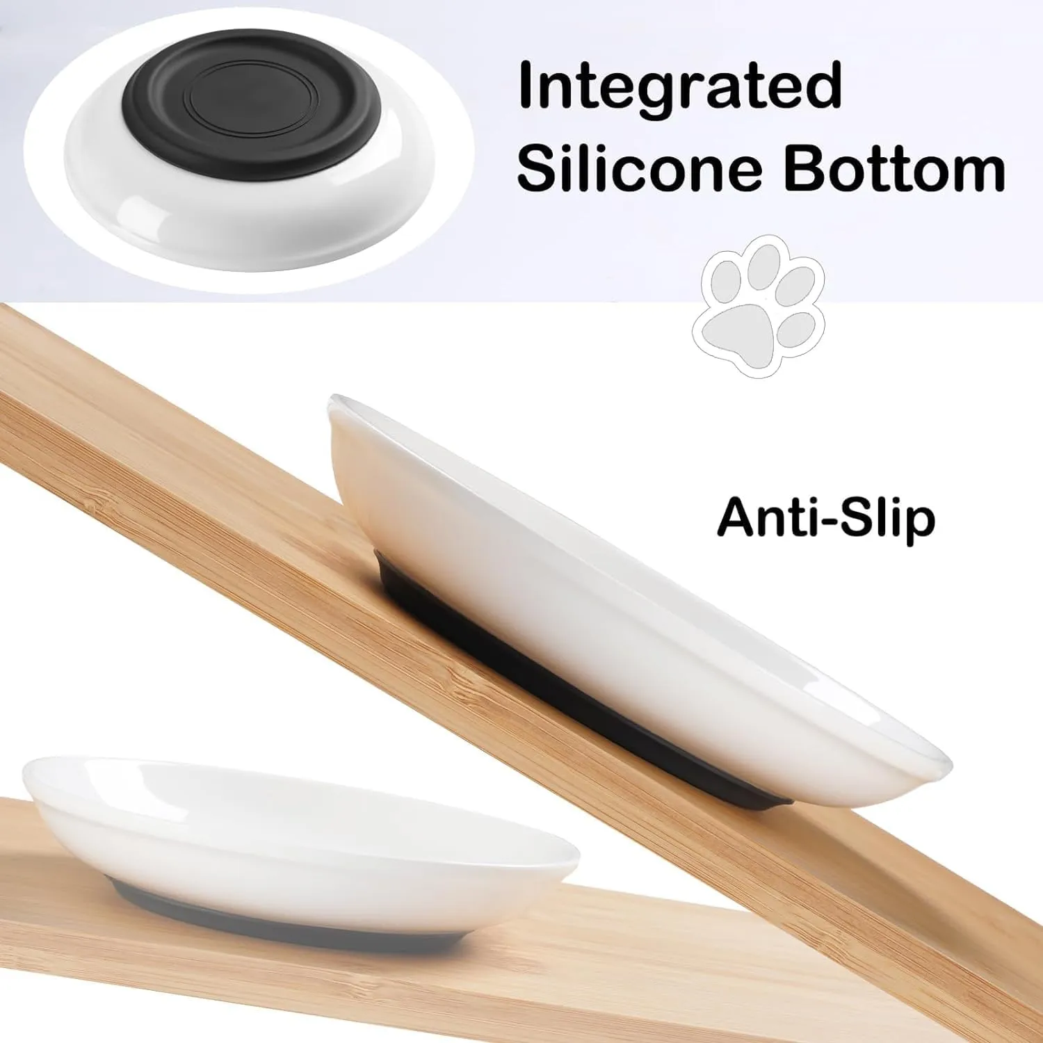 Pavlleen Ciotole in Ceramica per Gatti, Set di 3 - immagine 3