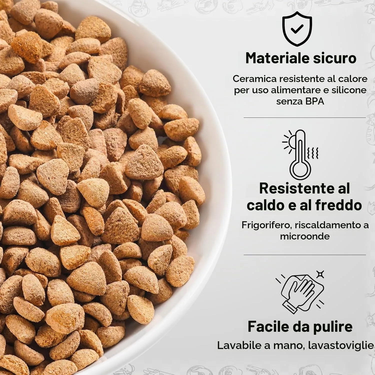Pavlleen Ciotole in Ceramica per Gatti, Set di 3 - immagine 5