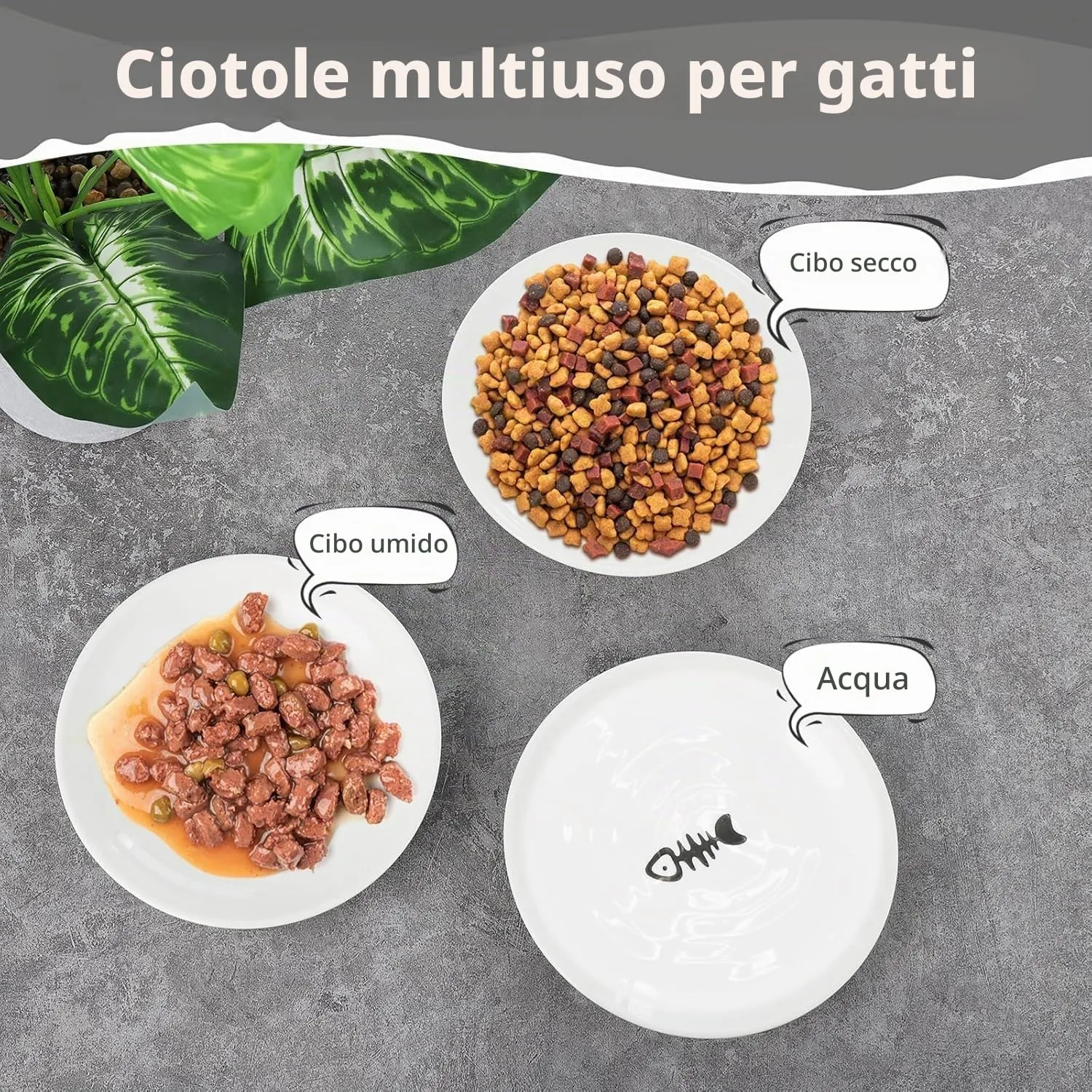 Pavlleen Ciotole in Ceramica per Gatti, Set di 3 - immagine 6
