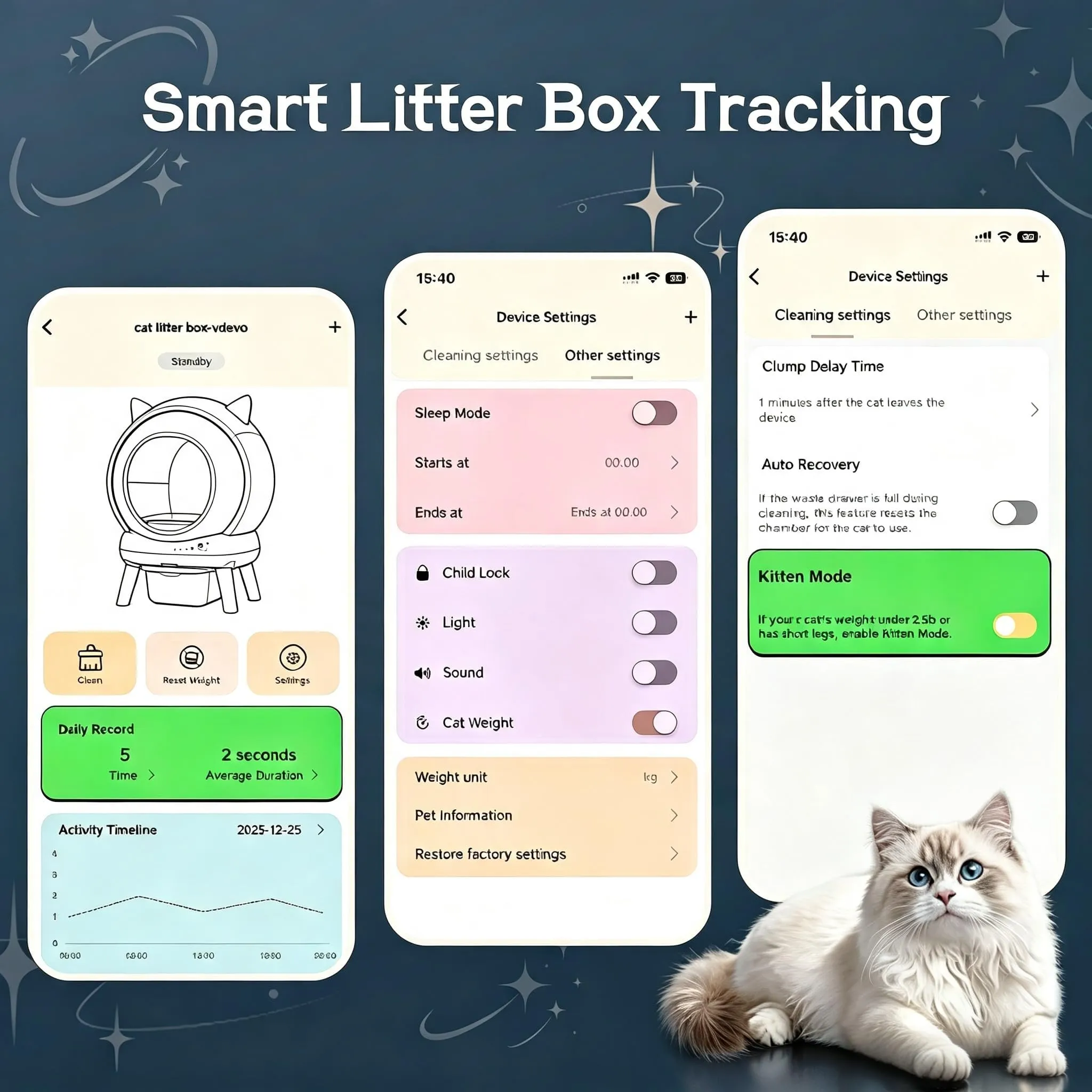 SEERFashion Lettiera Gatto Autopulente con App, Automatica, Capacità 73L, Triplo Sensore di Sicurezza, Modello XXL - immagine 6