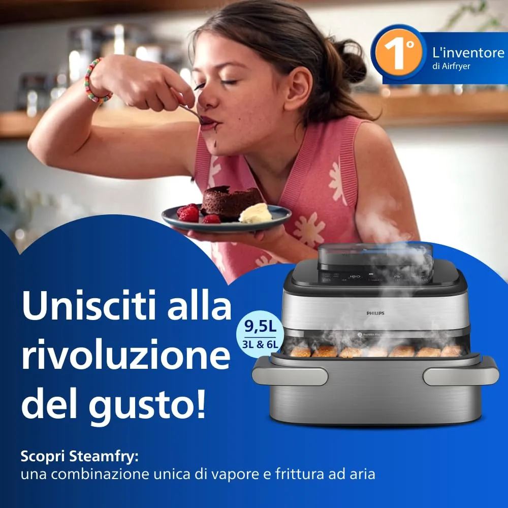 Philips Airfryer 5000 Friggitrice ad aria Cestello Flexi 9.5L Vapore NA565 - immagine 3