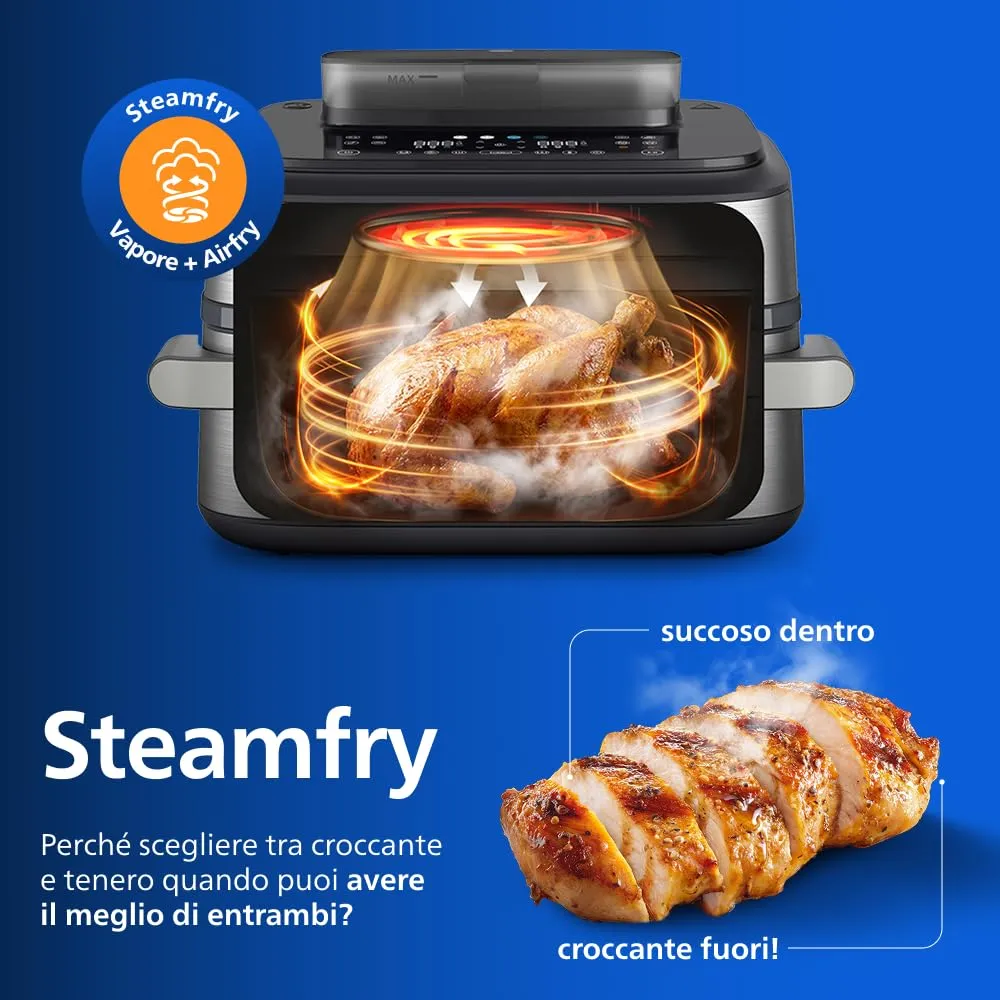 Philips Airfryer 5000 Friggitrice ad aria Cestello Flexi 9.5L Vapore NA565 - immagine 5