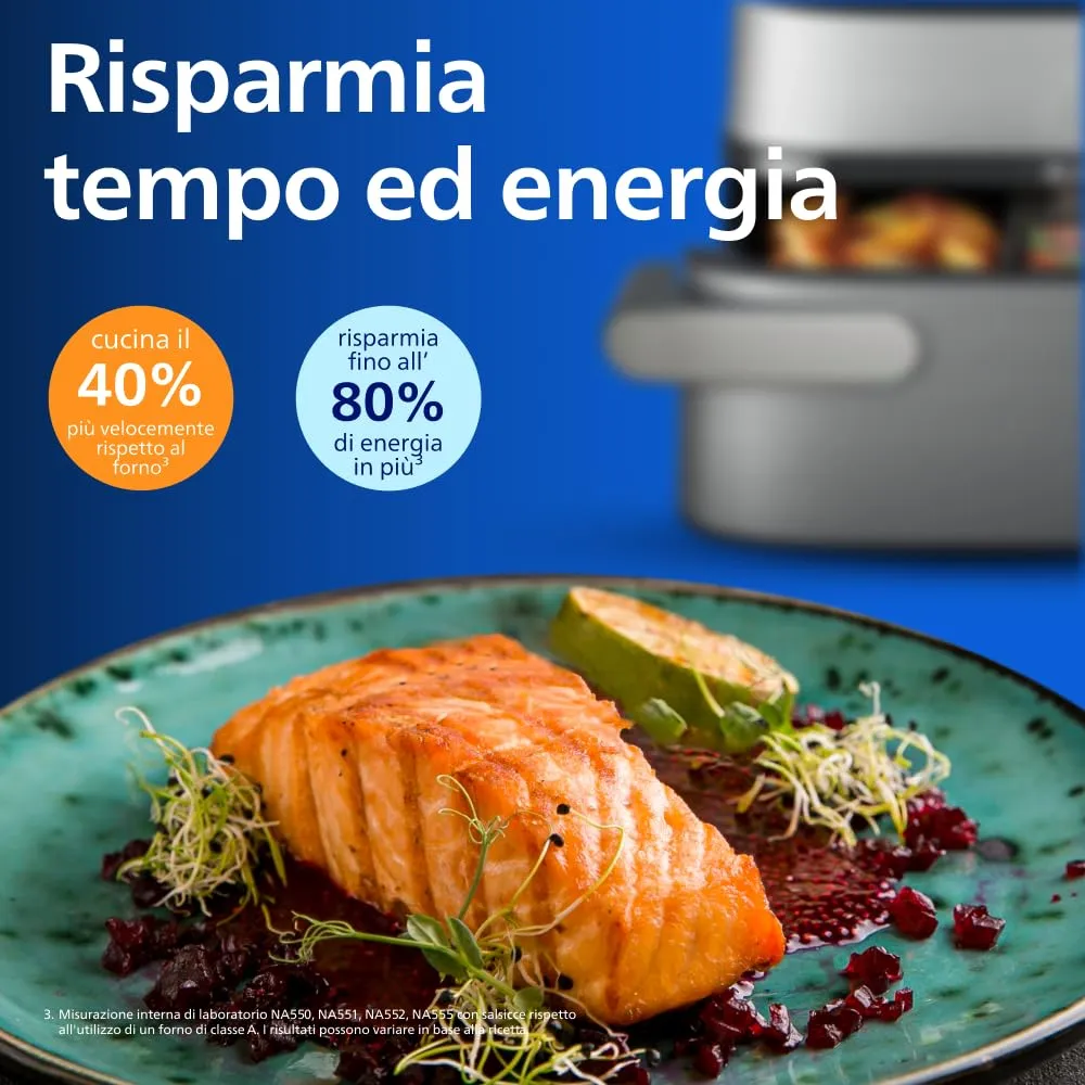 Philips Airfryer 5000 Friggitrice ad aria Cestello Flexi 9.5L Vapore NA565 - immagine 13