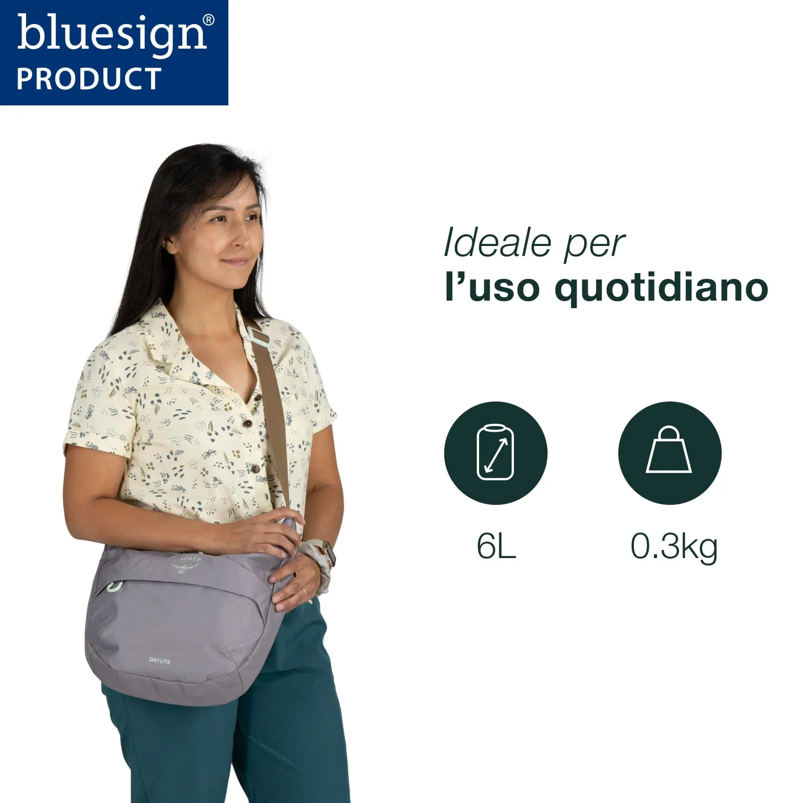 Osprey Daylite Borsa a tracolla, 6L, Black - immagine 3