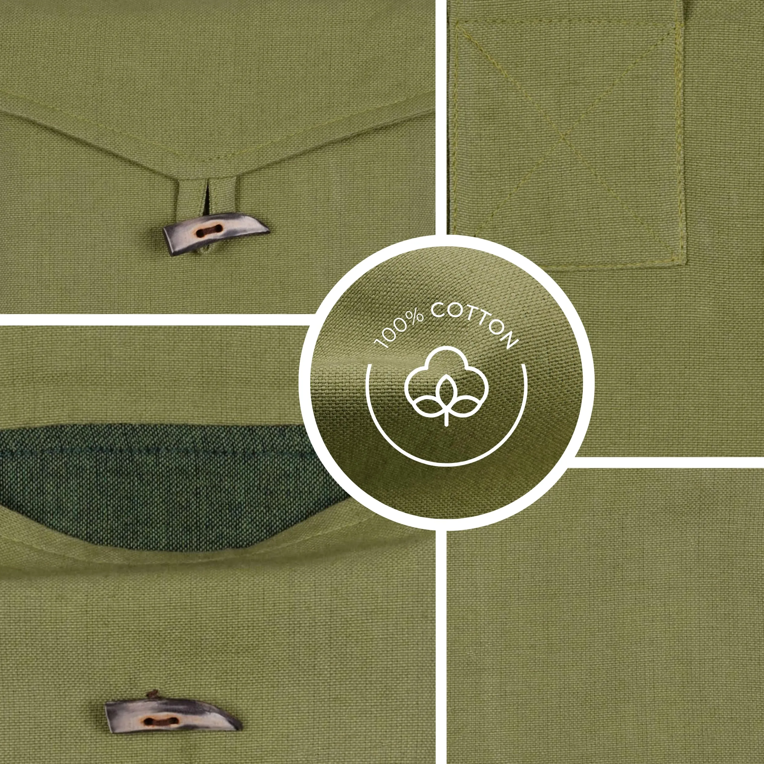 HEMAD Borsa Medievale Widia in Cotone - Verde Chiaro - immagine 4
