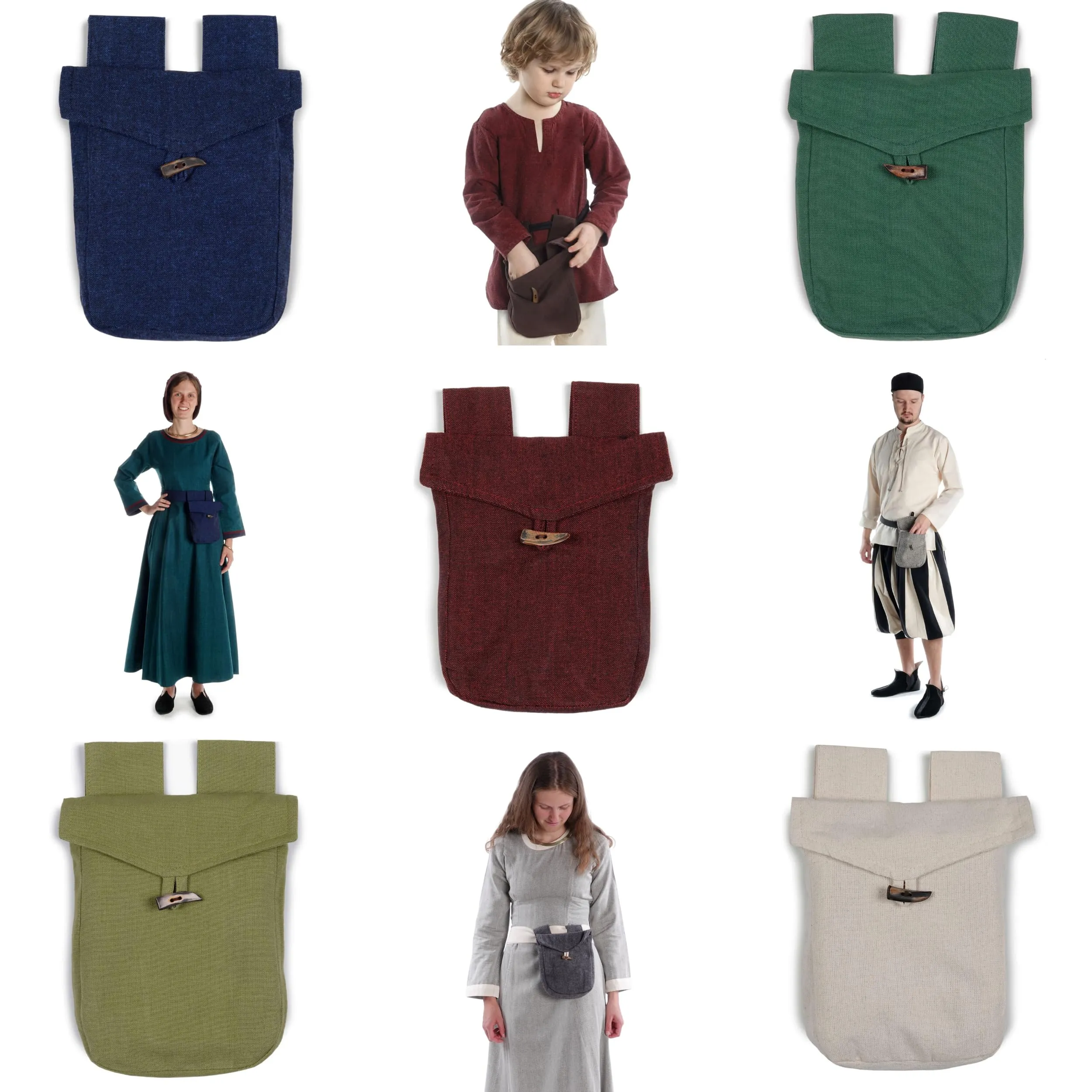 HEMAD Borsa Medievale Widia in Cotone - Verde Chiaro - immagine 6