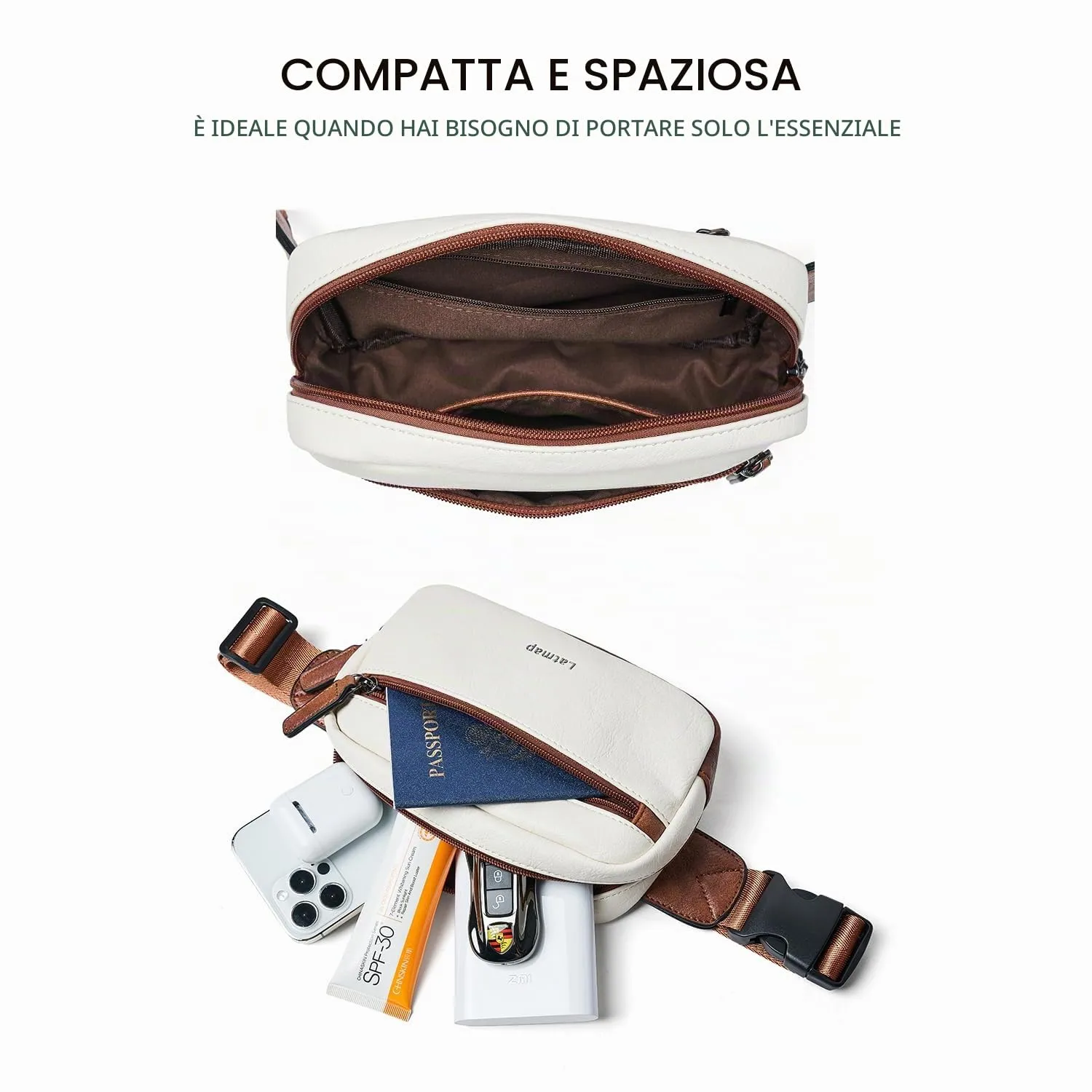 LATMAP Marsupio Donna in Pelle PU, Borsa a Tracolla e Sling Bag Piccola - immagine 5