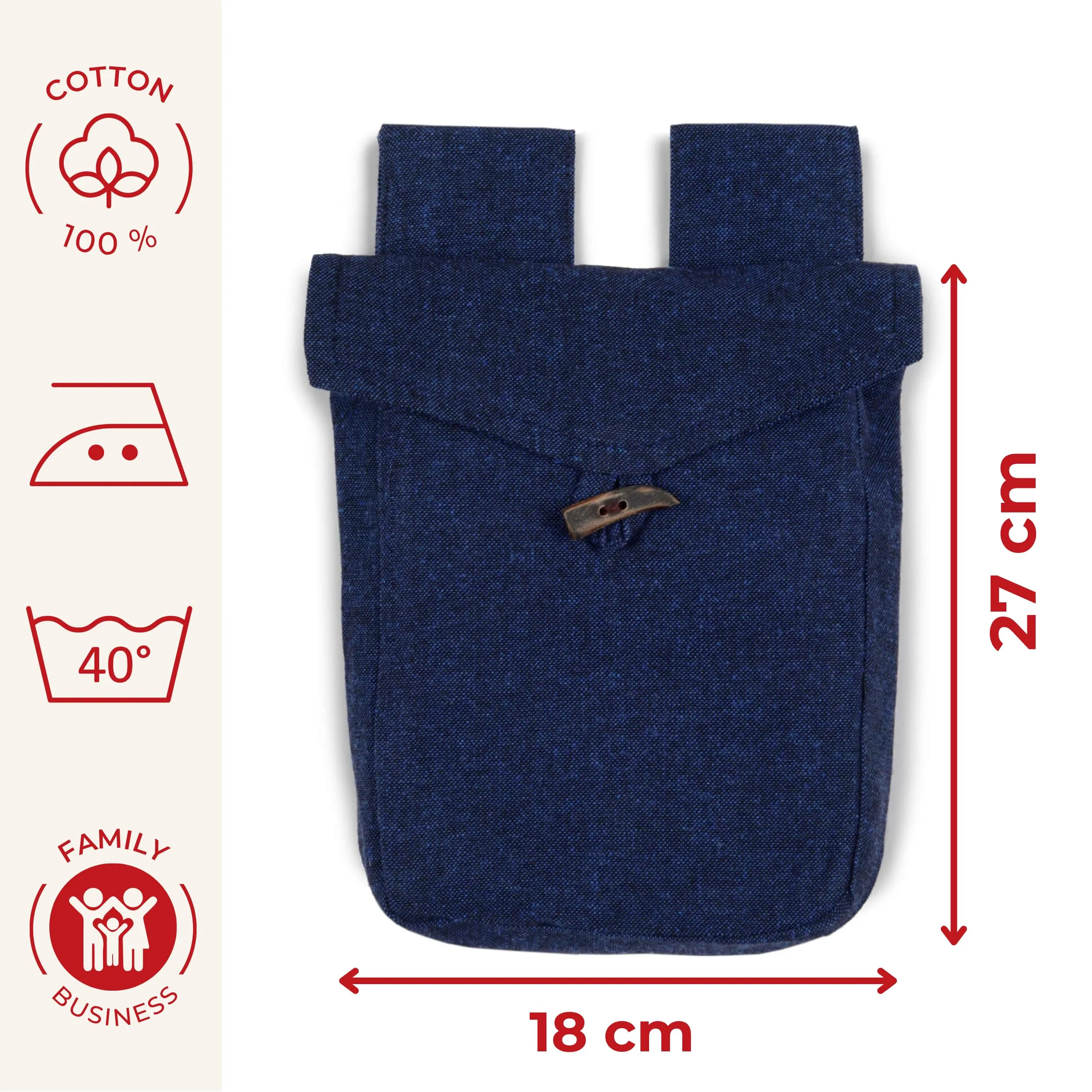 HEMAD Borsa medievale in cotone Widia, Blu, Taglia unica - immagine 3