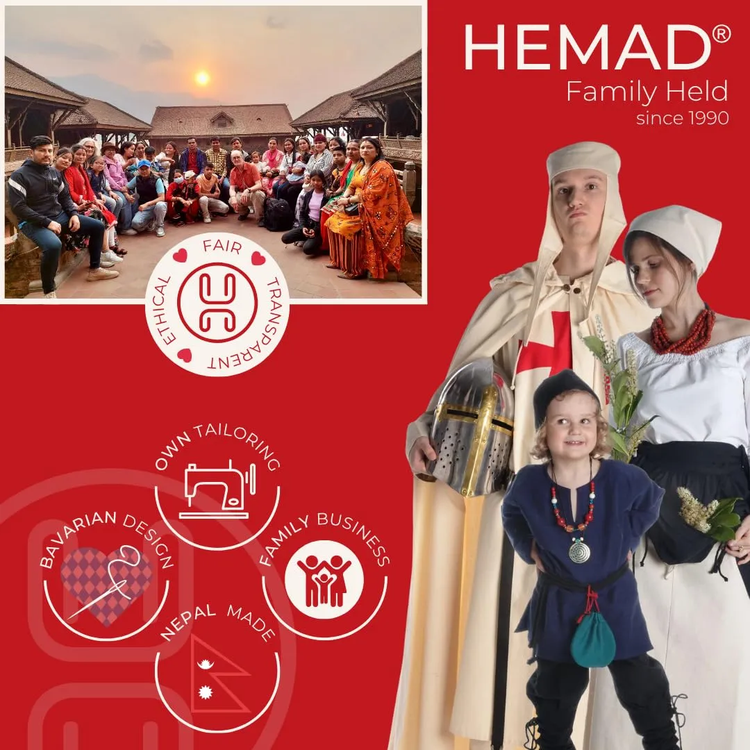 HEMAD Borsa medievale in cotone Widia, Blu, Taglia unica - immagine 7