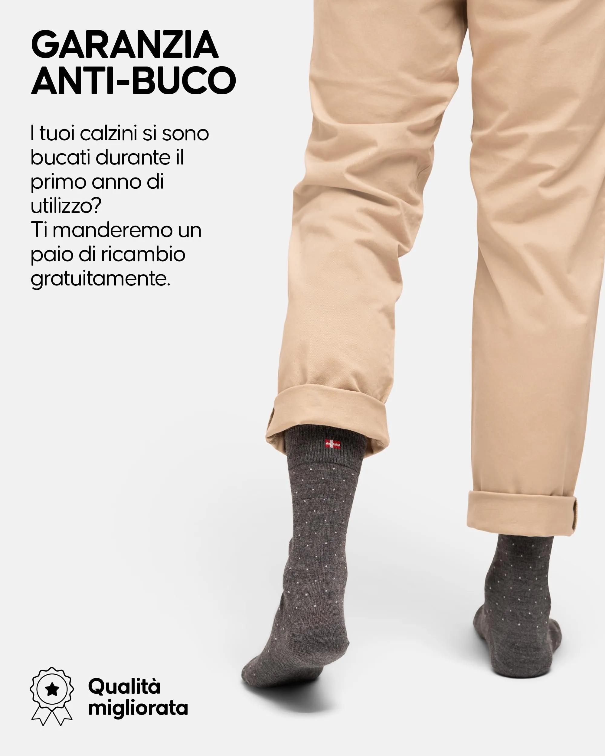 Danish Endurance Calzini in Lana Merino, Nero, 39-42 - immagine 4