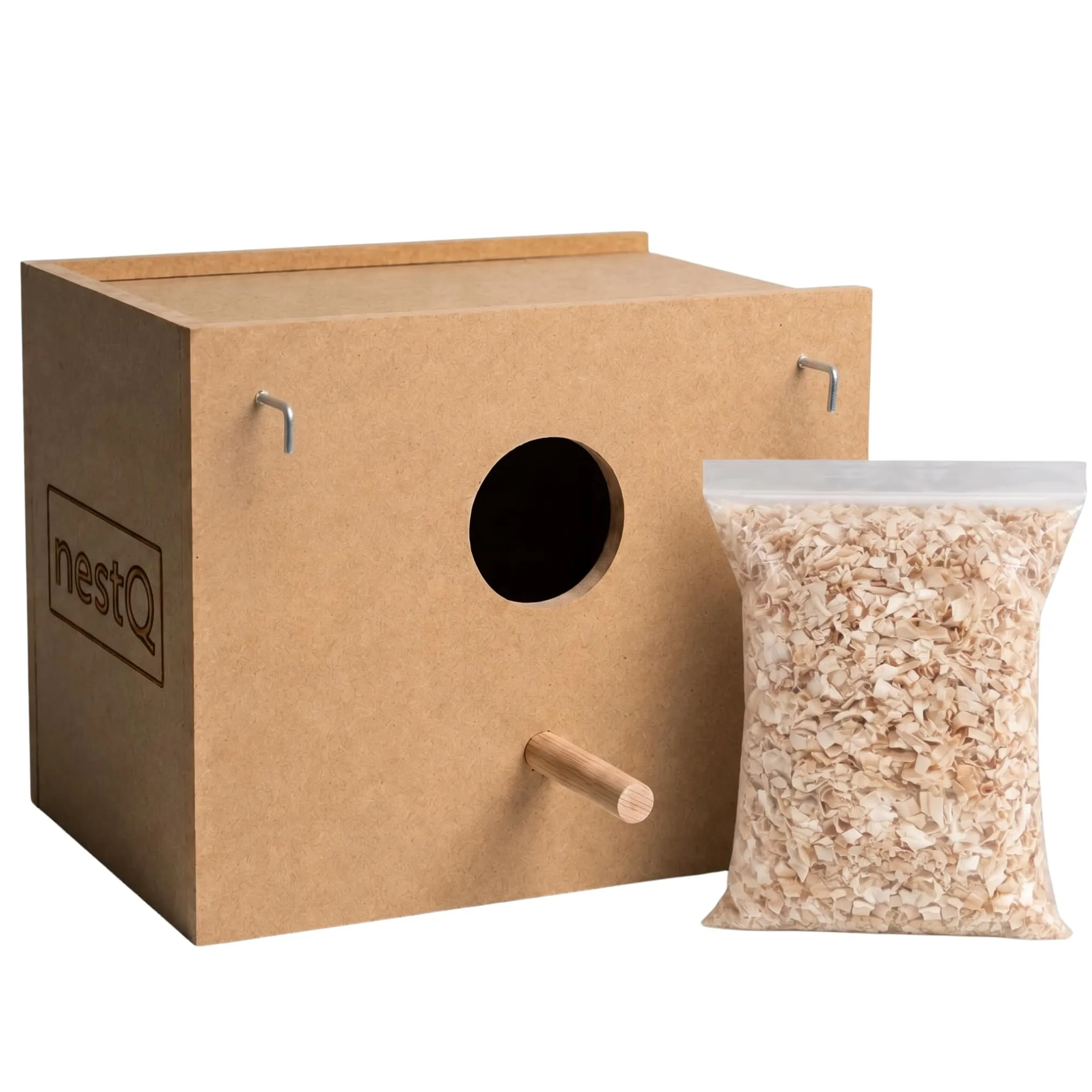nestQ Nido in Legno da Cova per Cocorite e Pappagallini, 19 x 15 x 13,5 cm - immagine 1