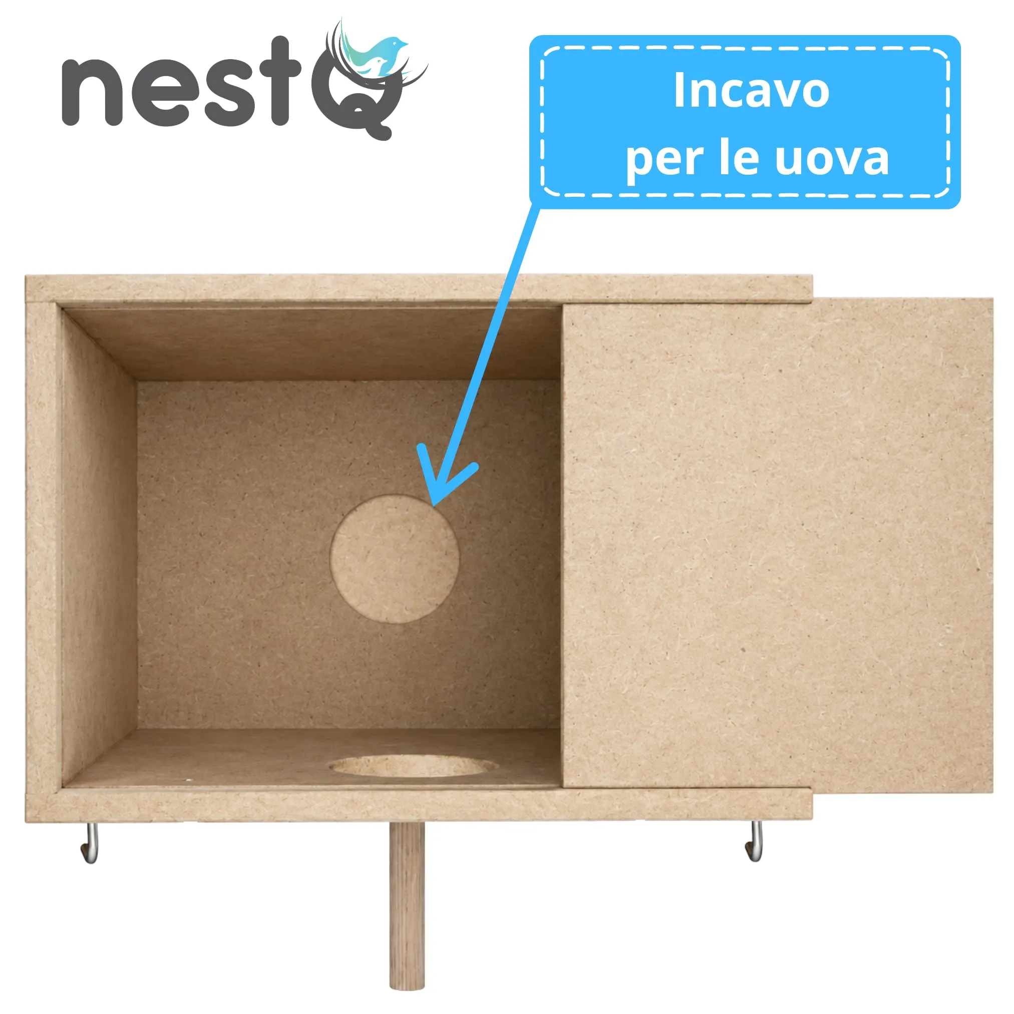 nestQ Nido in Legno da Cova per Cocorite e Pappagallini, 19 x 15 x 13,5 cm - immagine 4