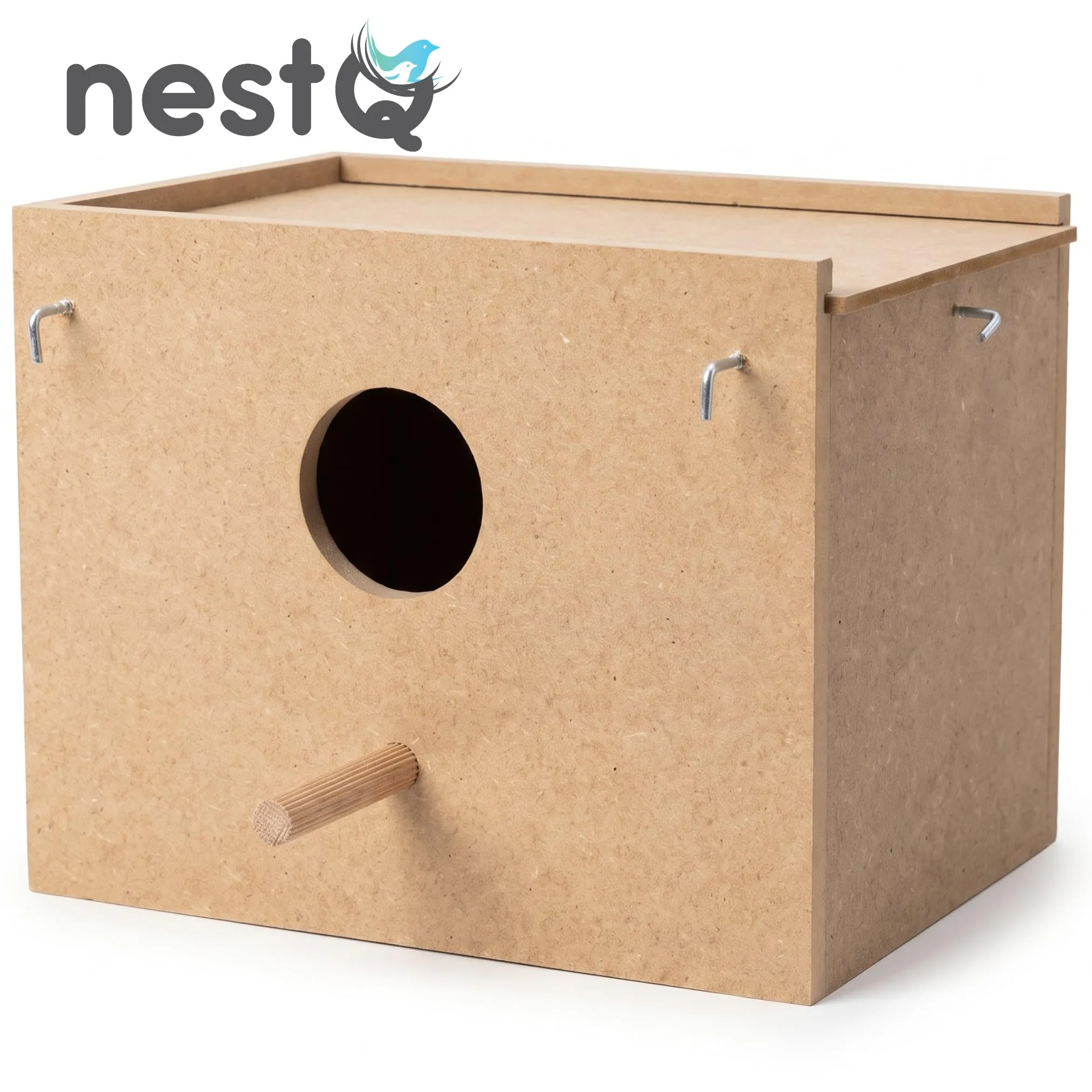 nestQ Nido in Legno da Cova per Cocorite e Pappagallini, 19 x 15 x 13,5 cm - immagine 7