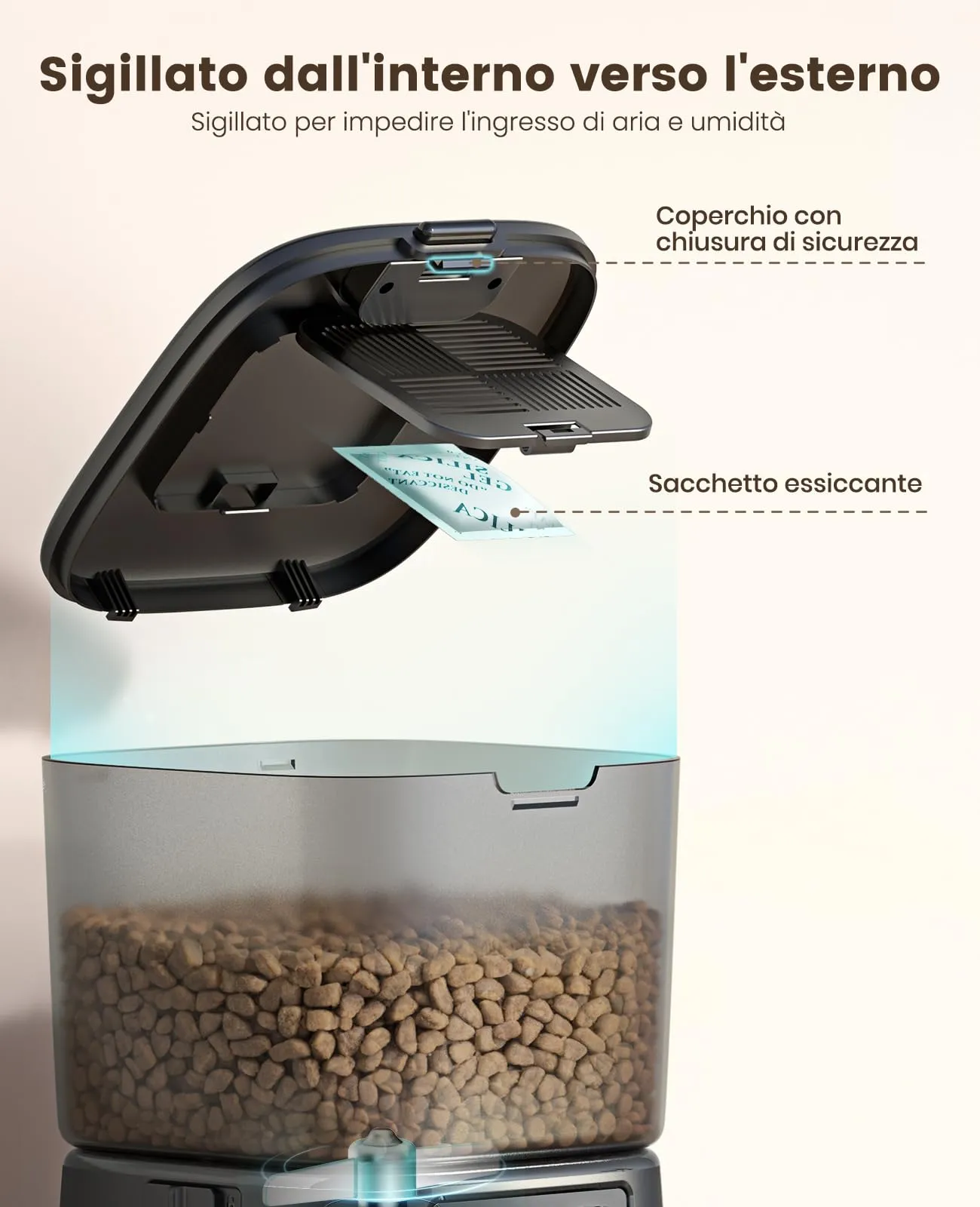 oneisall Alimentatore Automatico per Gatti 3.5L con Controllo APP - immagine 4
