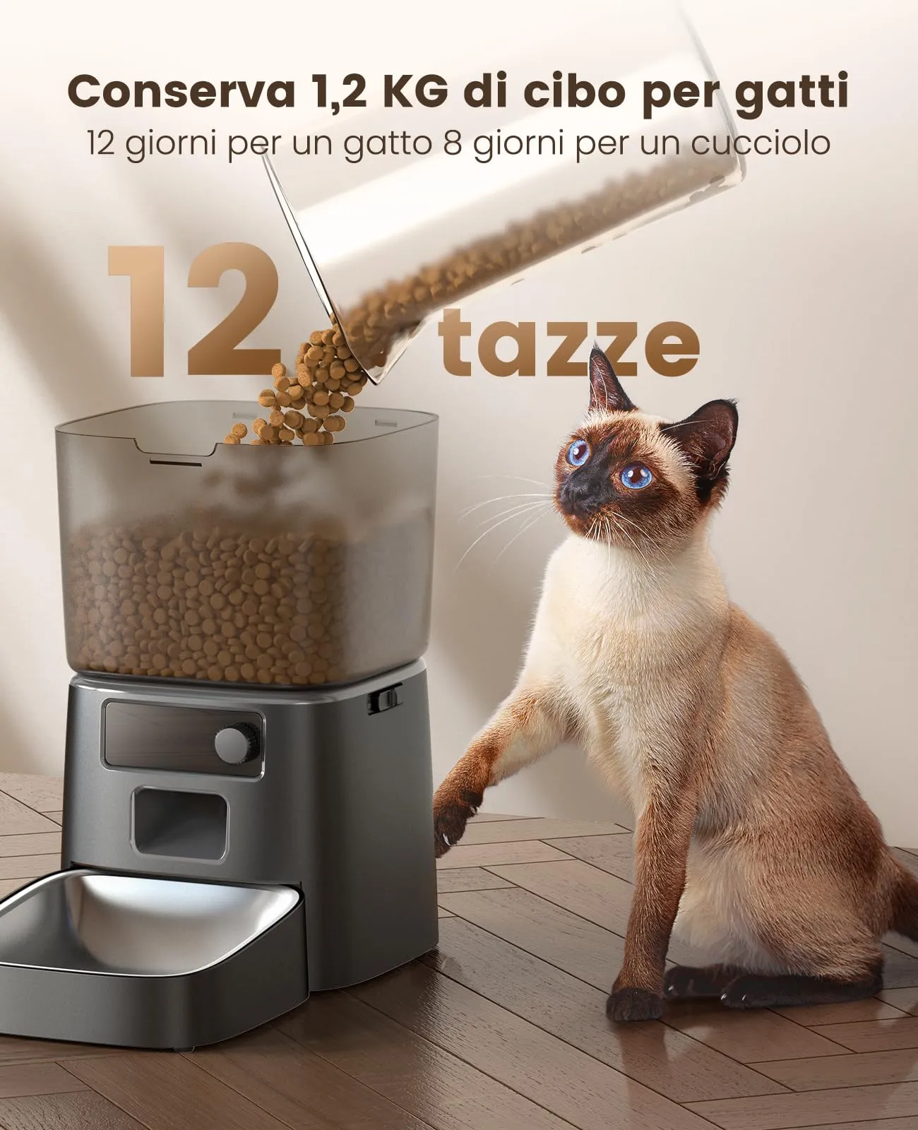 oneisall Alimentatore Automatico per Gatti 3.5L con Controllo APP - immagine 5