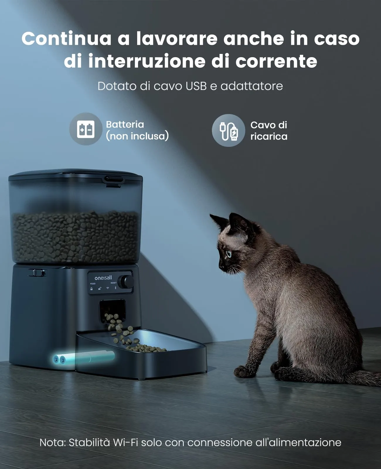 oneisall Alimentatore Automatico per Gatti 3.5L con Controllo APP - immagine 7