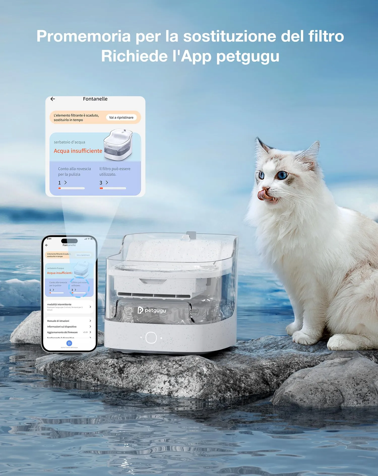 PETGUGU Filtri di Ricambio per Fontanella per Gatti PF1 e PF1L, Sistema di Filtrazione a 8 Strati, 6 Pezzi - immagine 5