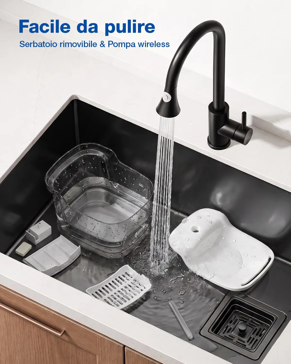 PETGUGU Fontanella per Gatti e Cani PF1, 2L, con Sensore di Movimento, Pompa Wireless e Controllo App WiFi 2.4G, Bianco - immagine 9
