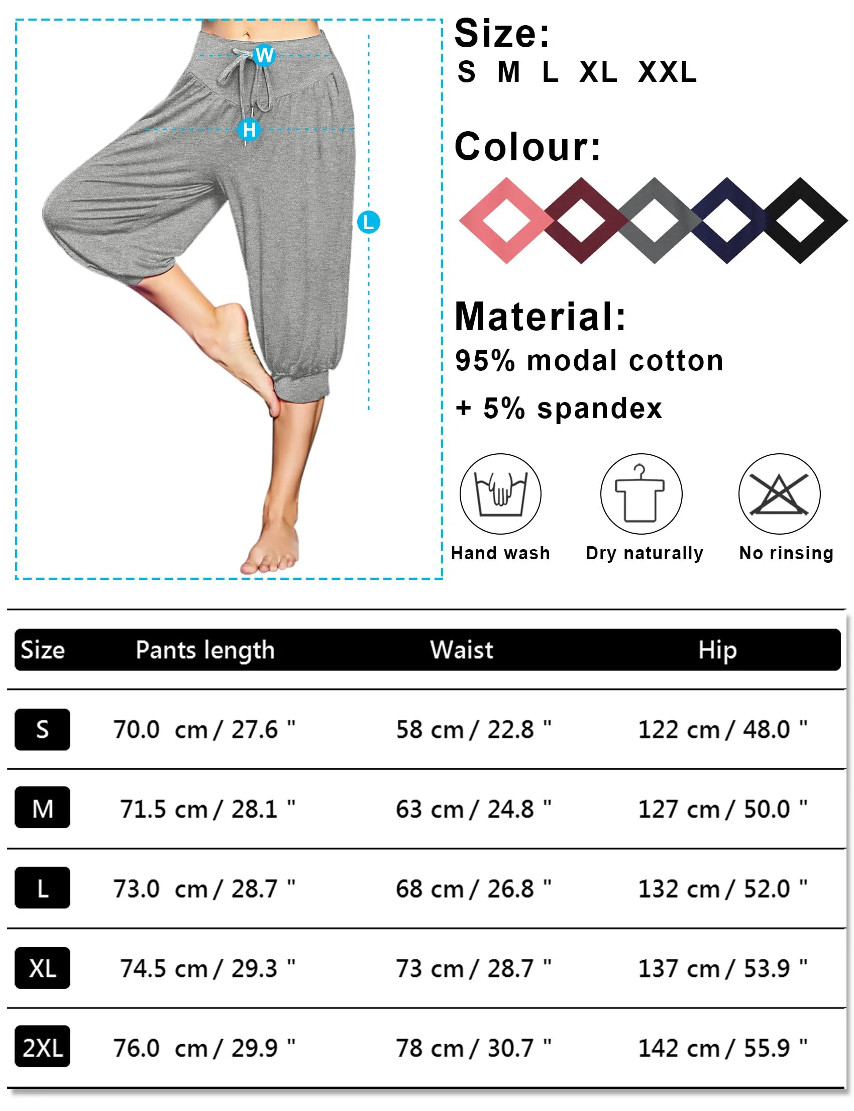Terecey Pantaloni Yoga Donna in Modale Vita Alta Fitness Relax - immagine 6