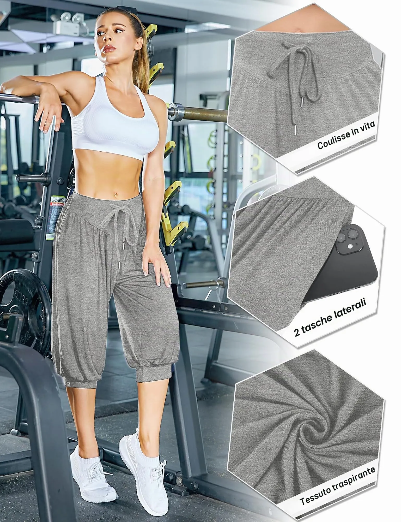 Terecey Pantaloni Yoga Donna in Modale Vita Alta Fitness Relax - immagine 7