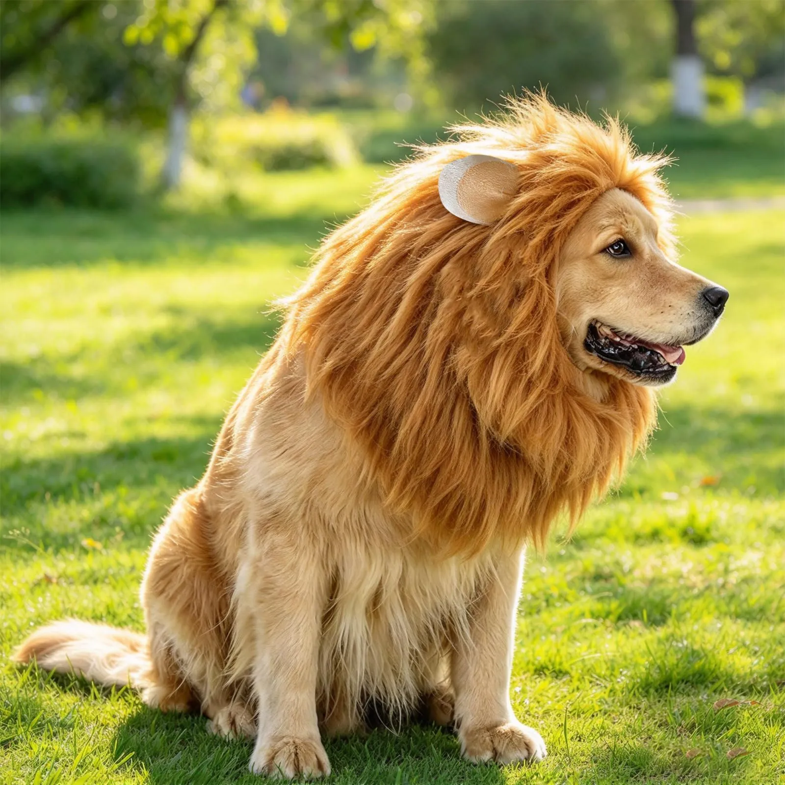 FOSDICK Criniera Leone per Cane con Coda, Costume Halloween per Cani di Taglia Media e Grande, Marrone - immagine 4