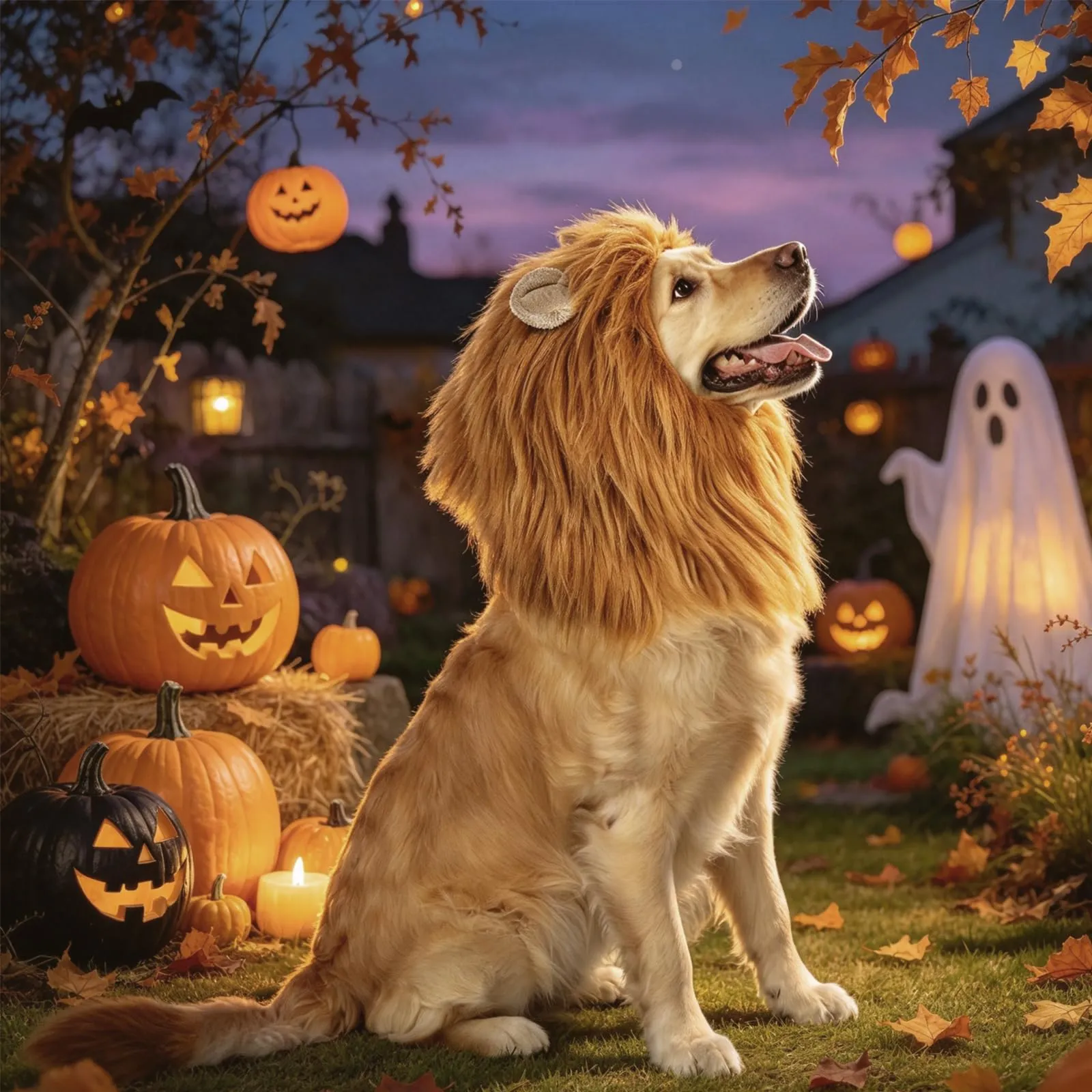 FOSDICK Criniera Leone per Cane con Coda, Costume Halloween per Cani di Taglia Media e Grande, Marrone - immagine 6