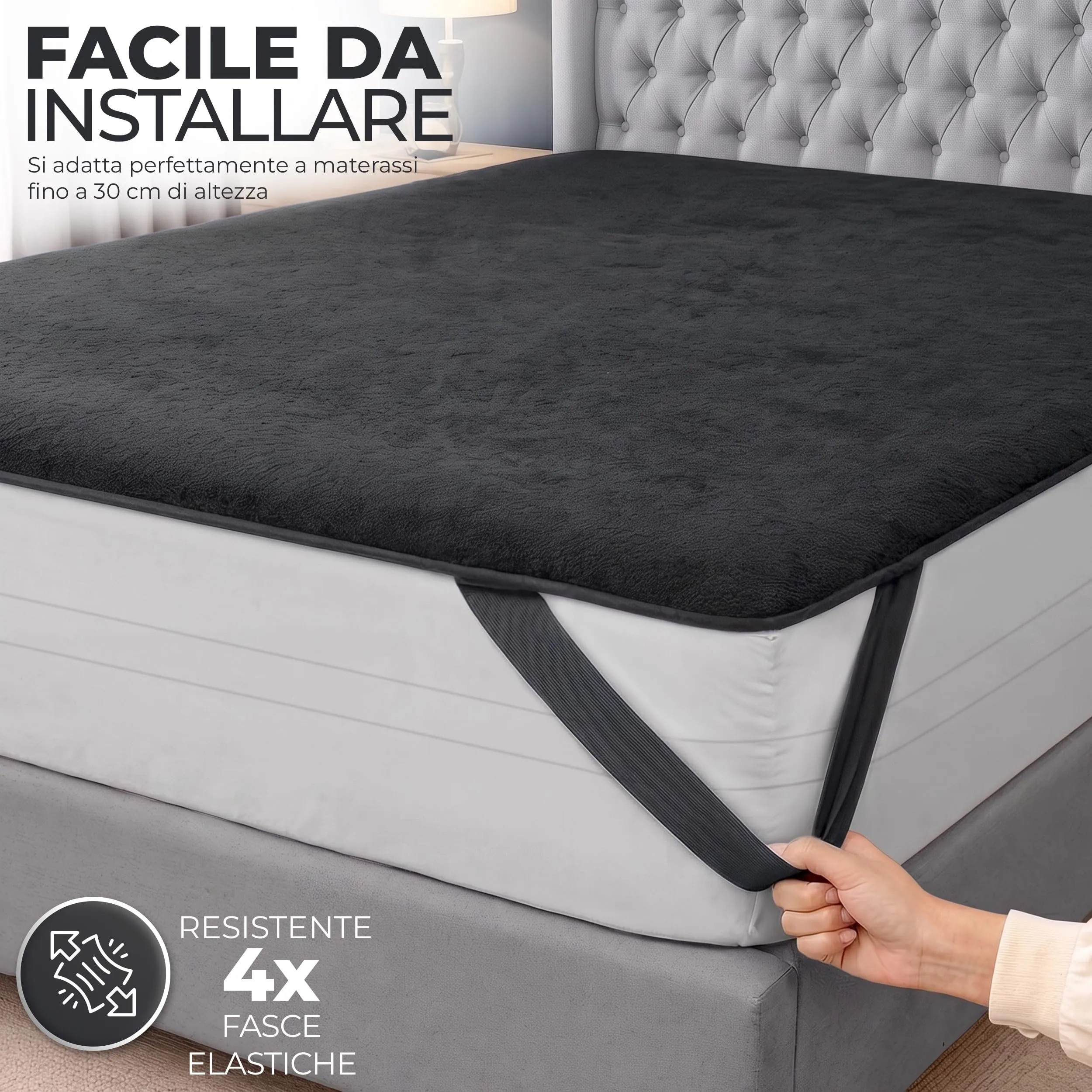 Utopia Bedding Coprimaterasso Impermeabile, 140x200 cm, Grigio - immagine 4