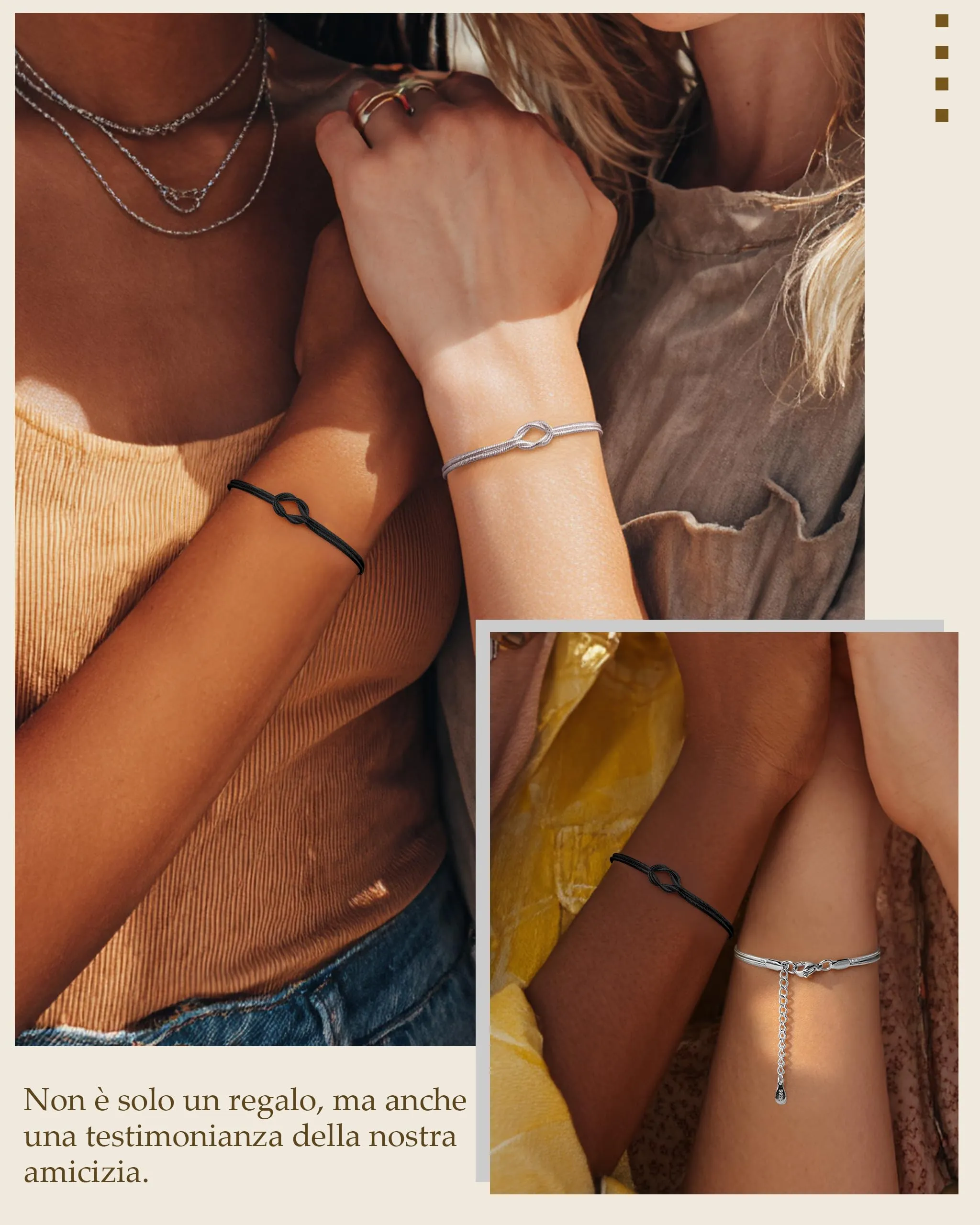J.Fée Set di 2 Bracciali Nodo in Argento 925 per Donna - immagine 3