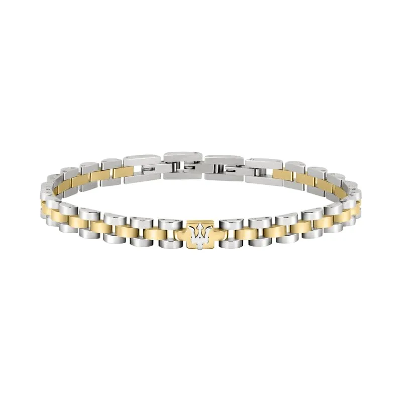 Maserati Jewels Bracciale Uomo in Acciaio Finitura Oro, 21 cm - JM320AST09 - immagine 4