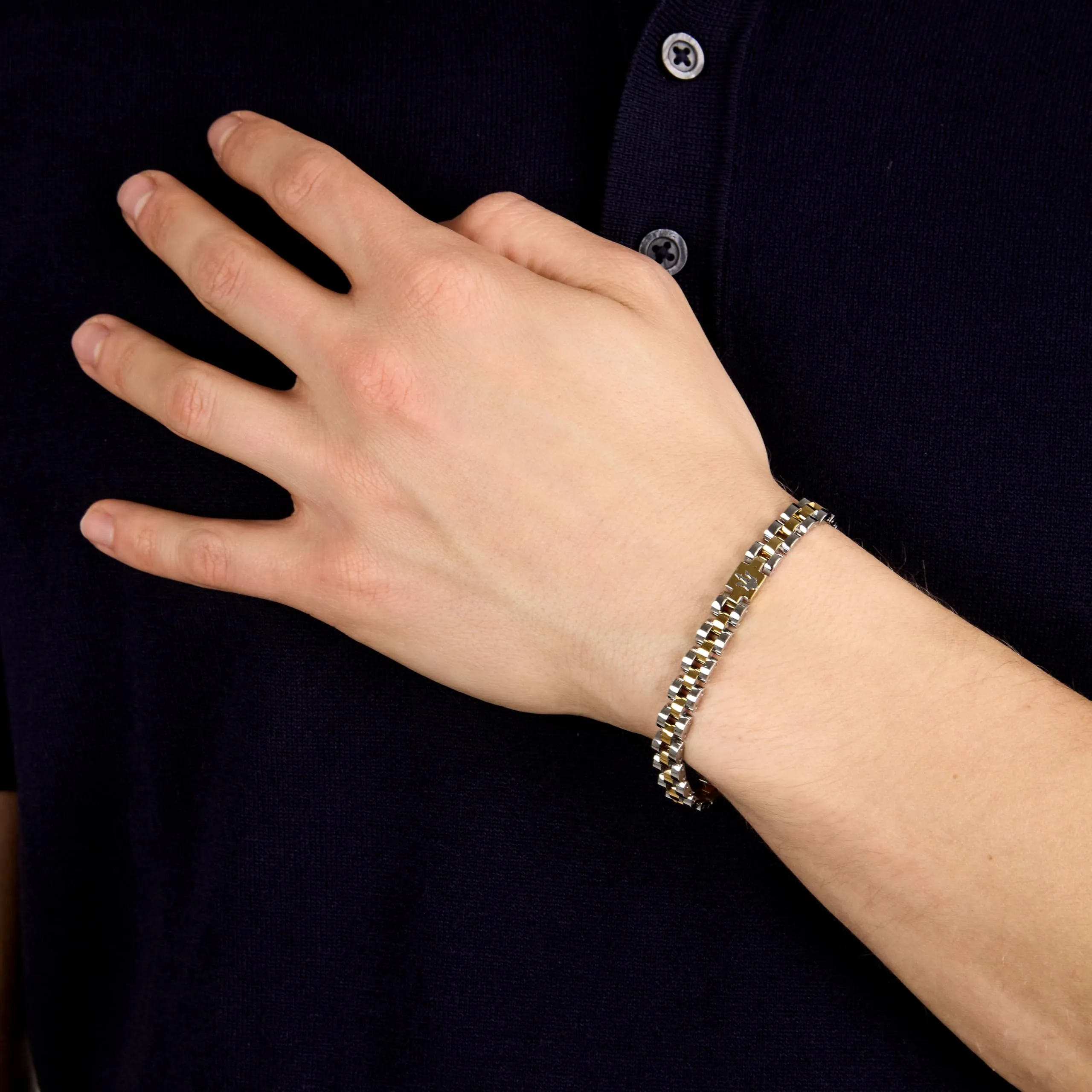 Maserati Jewels Bracciale Uomo in Acciaio Finitura Oro, 21 cm - JM320AST09 - immagine 6