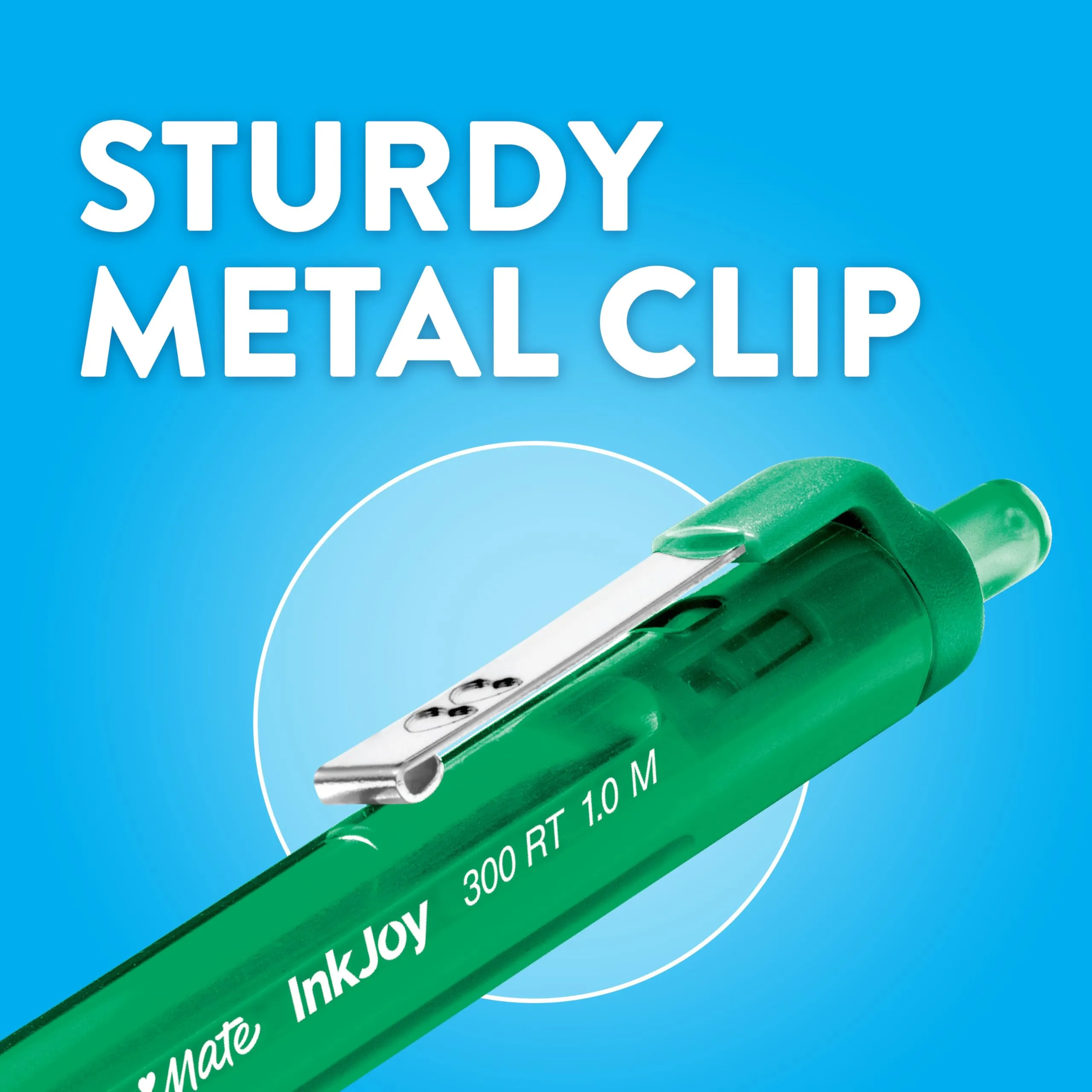 Paper Mate InkJoy 300RT Penna a Sfera a Scatto, Punta Media 1,0 mm, Nero, Confezione da 8 - immagine 6