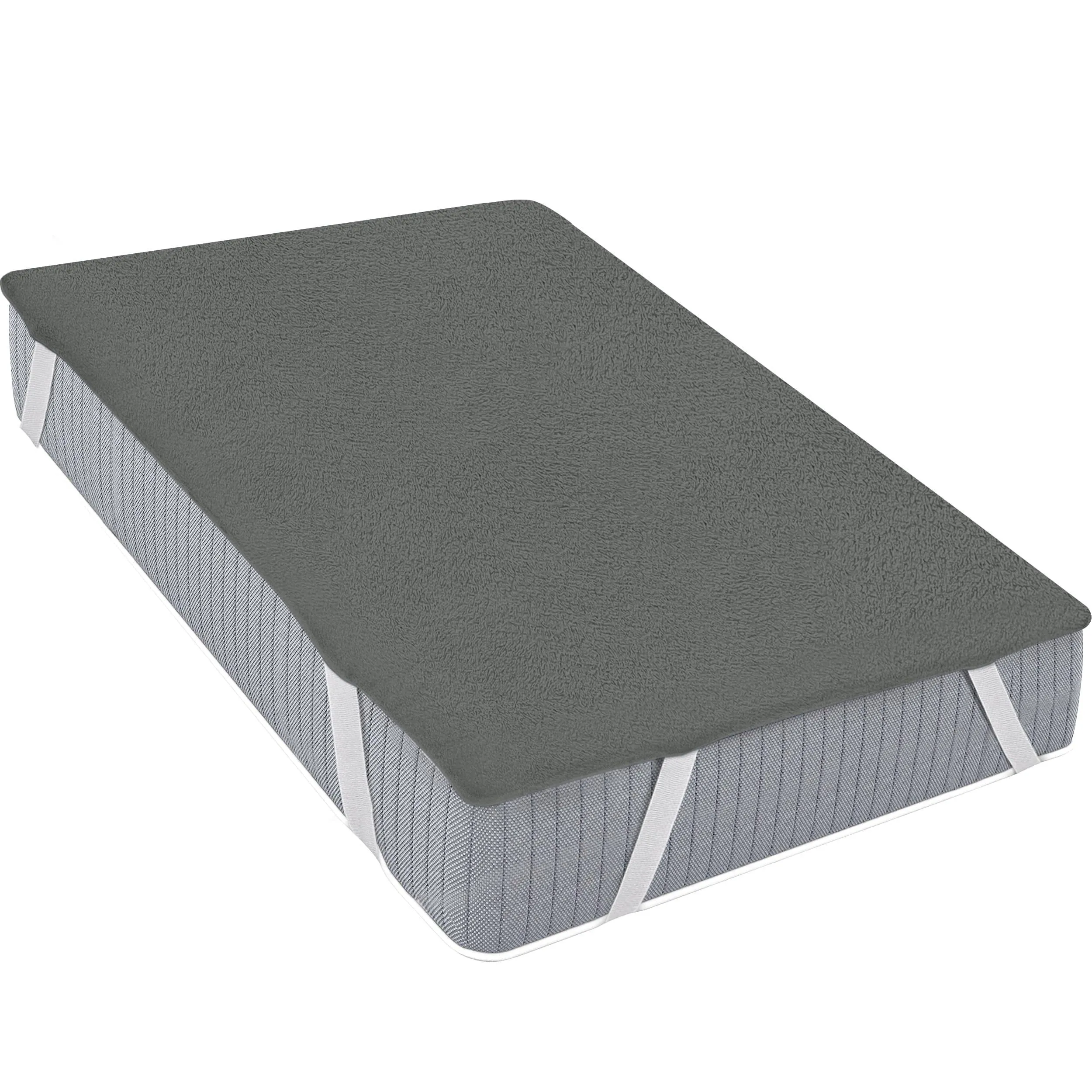 Utopia Bedding Coprimaterasso Impermeabile in Terry, 90x200 cm, Grigio - immagine 1