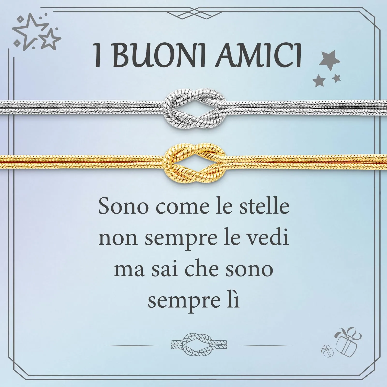J.Fée Set di 2 Bracciali Nodo in Argento 925, Oro e Argento - immagine 1