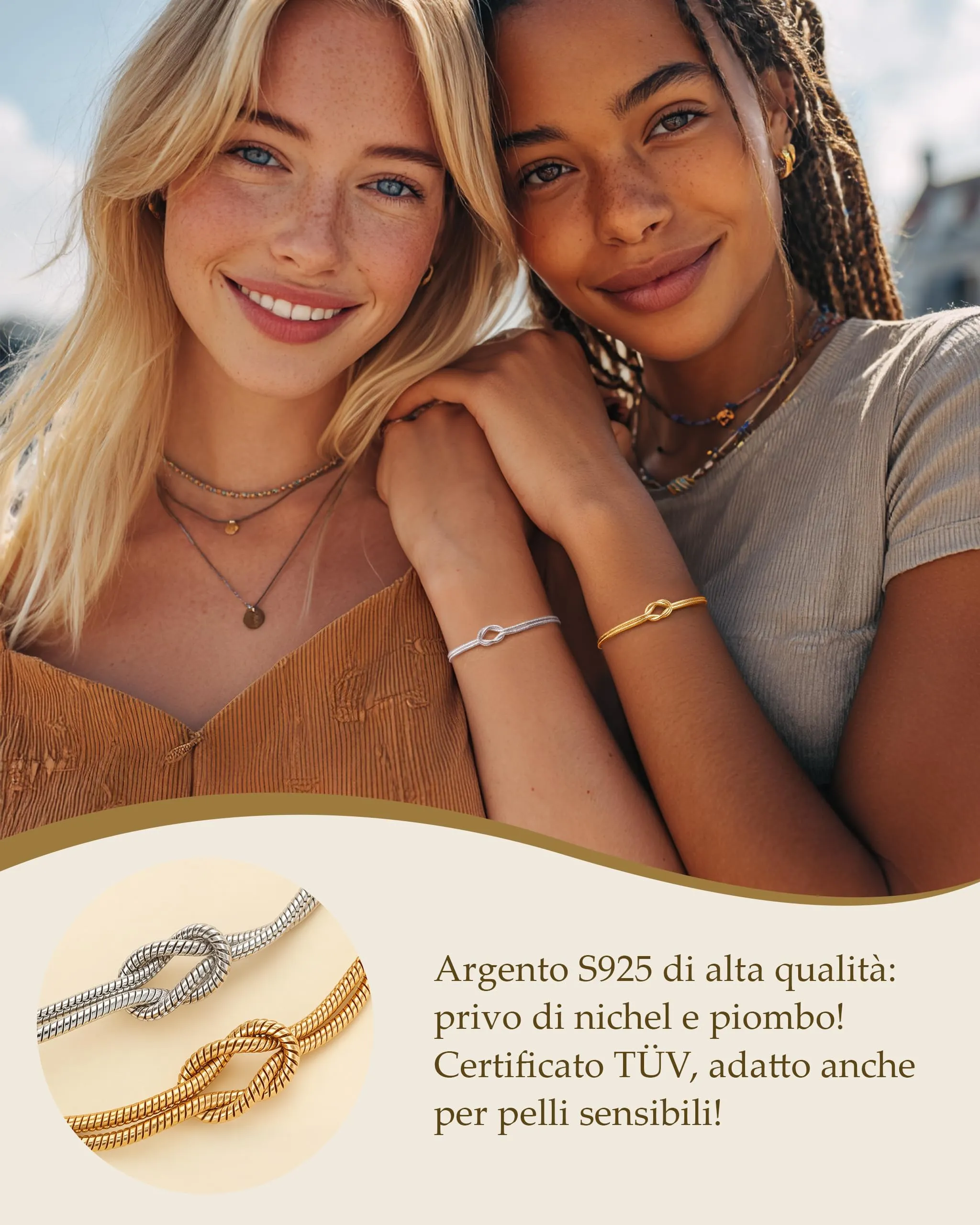J.Fée Set di 2 Bracciali a Nodo in Argento 925 per Donna - immagine 4