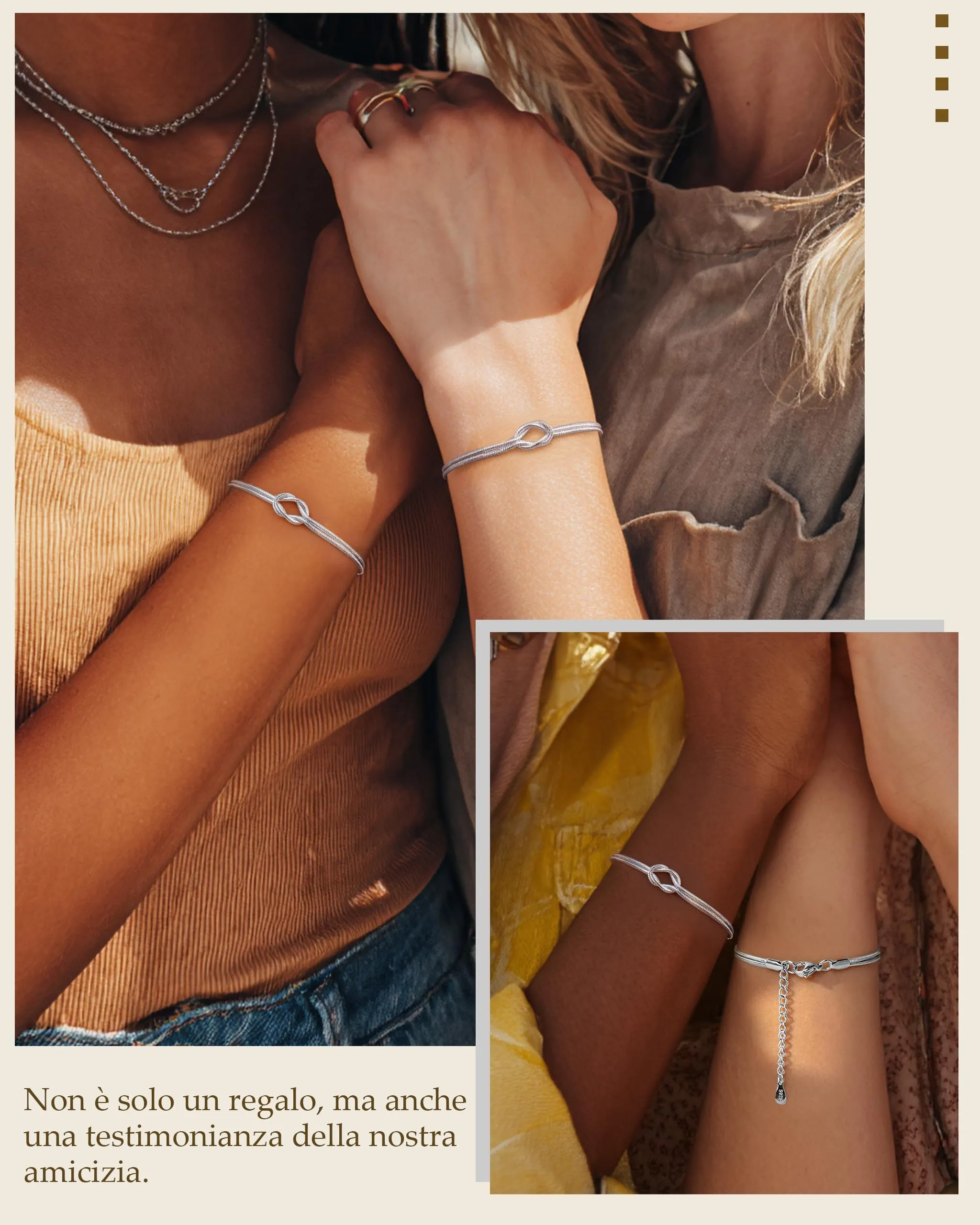 J.Fée Set di 2 Bracciali a Nodo in Argento 925 per Donna - immagine 3