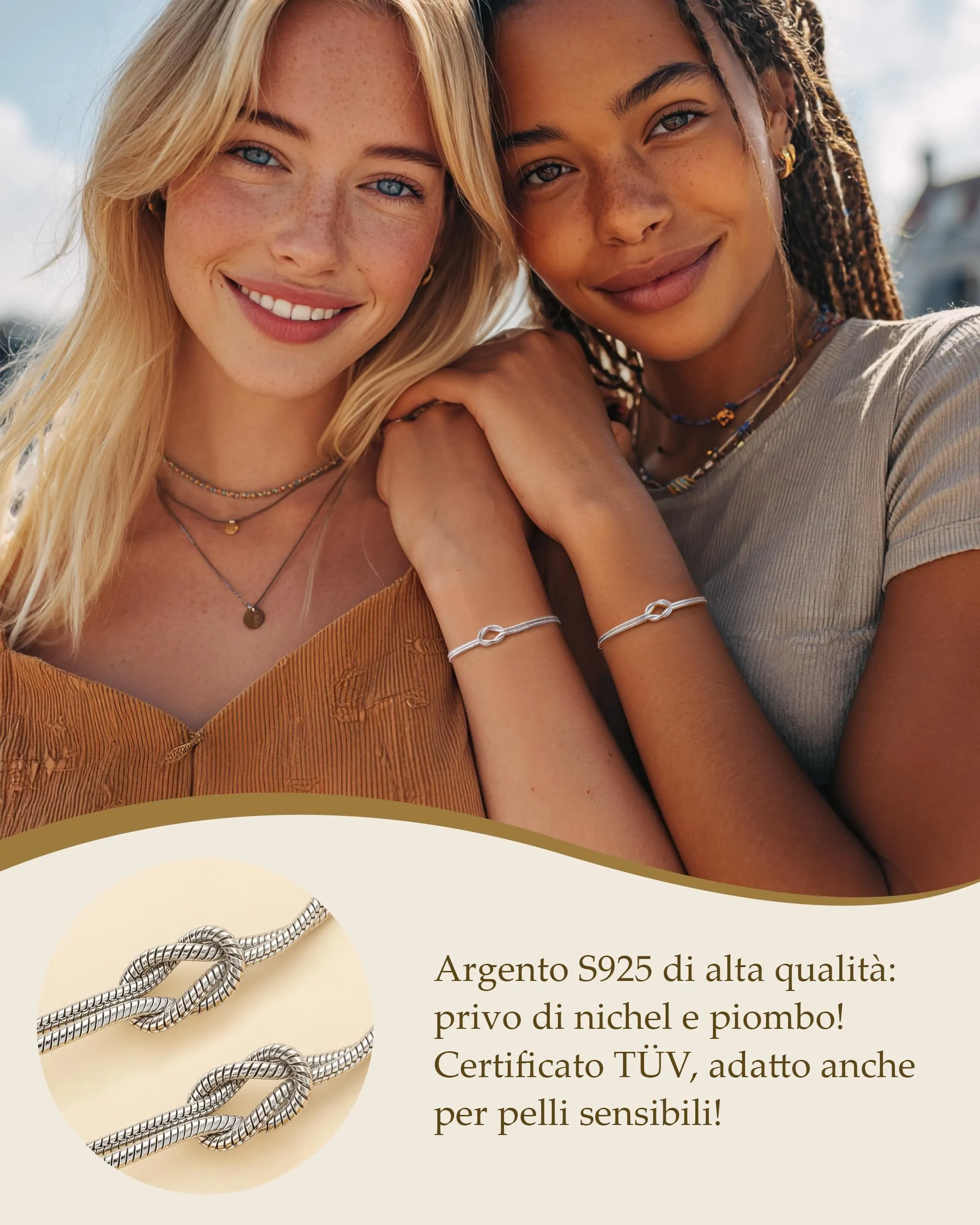 J.Fée Set di 2 Bracciali a Nodo in Argento 925 per Donna - immagine 4