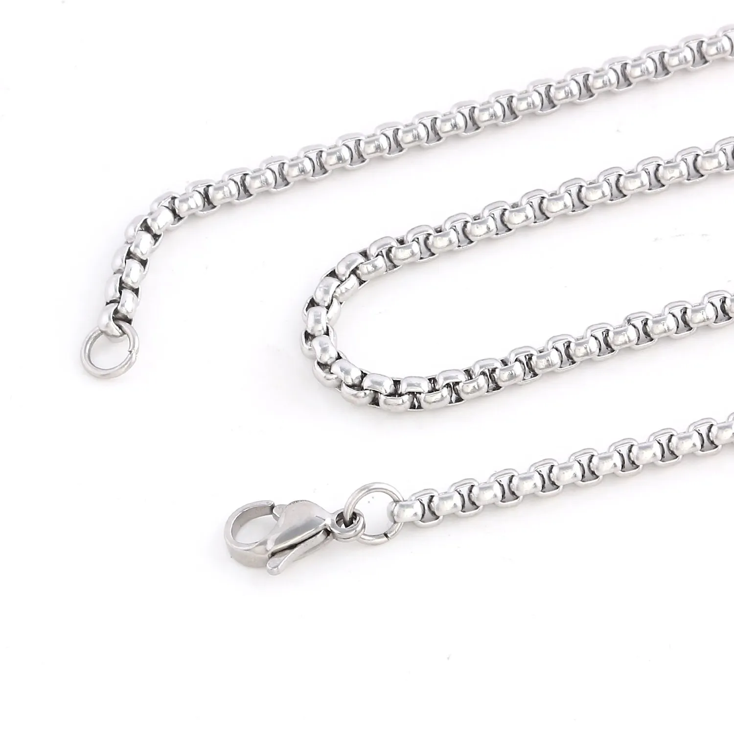 DonDon Collana Uomo con Ciondolo Croce Triplo Curvo Bicolore in Acciaio Inox, 52 cm, Argento - immagine 3