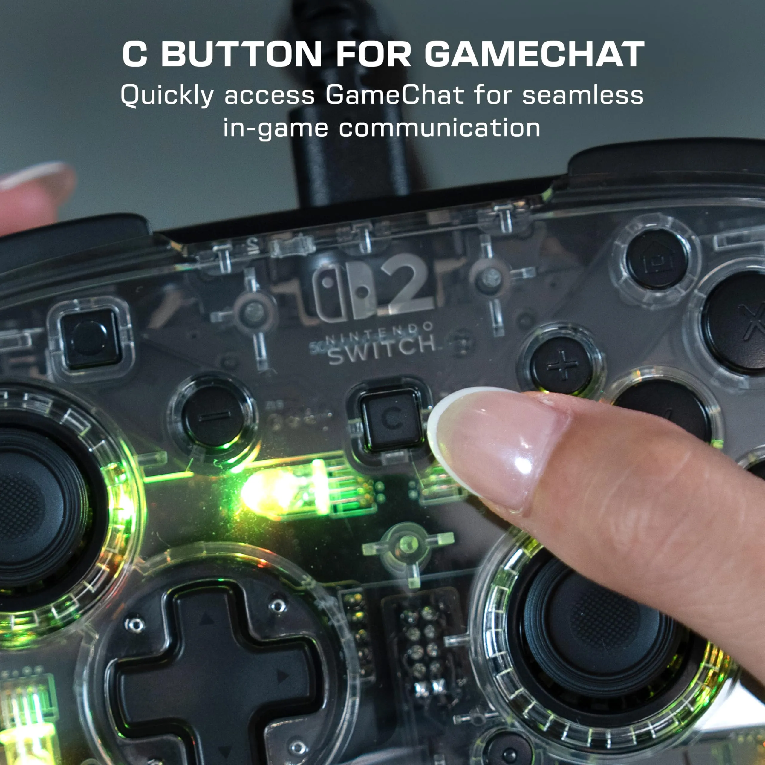 Turtle Beach Afterglow Chiaro Controller Gaming RGB Cablato per Nintendo Switch 2 - immagine 5