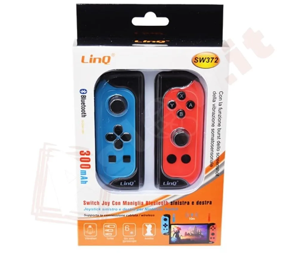 Aglow.it Joystick per Nintendo Switch e Switch OLED, Controller Bluetooth con Batteria Ricaricabile, Blu e Rosso, Kit di 2 Pezzi - immagine 5