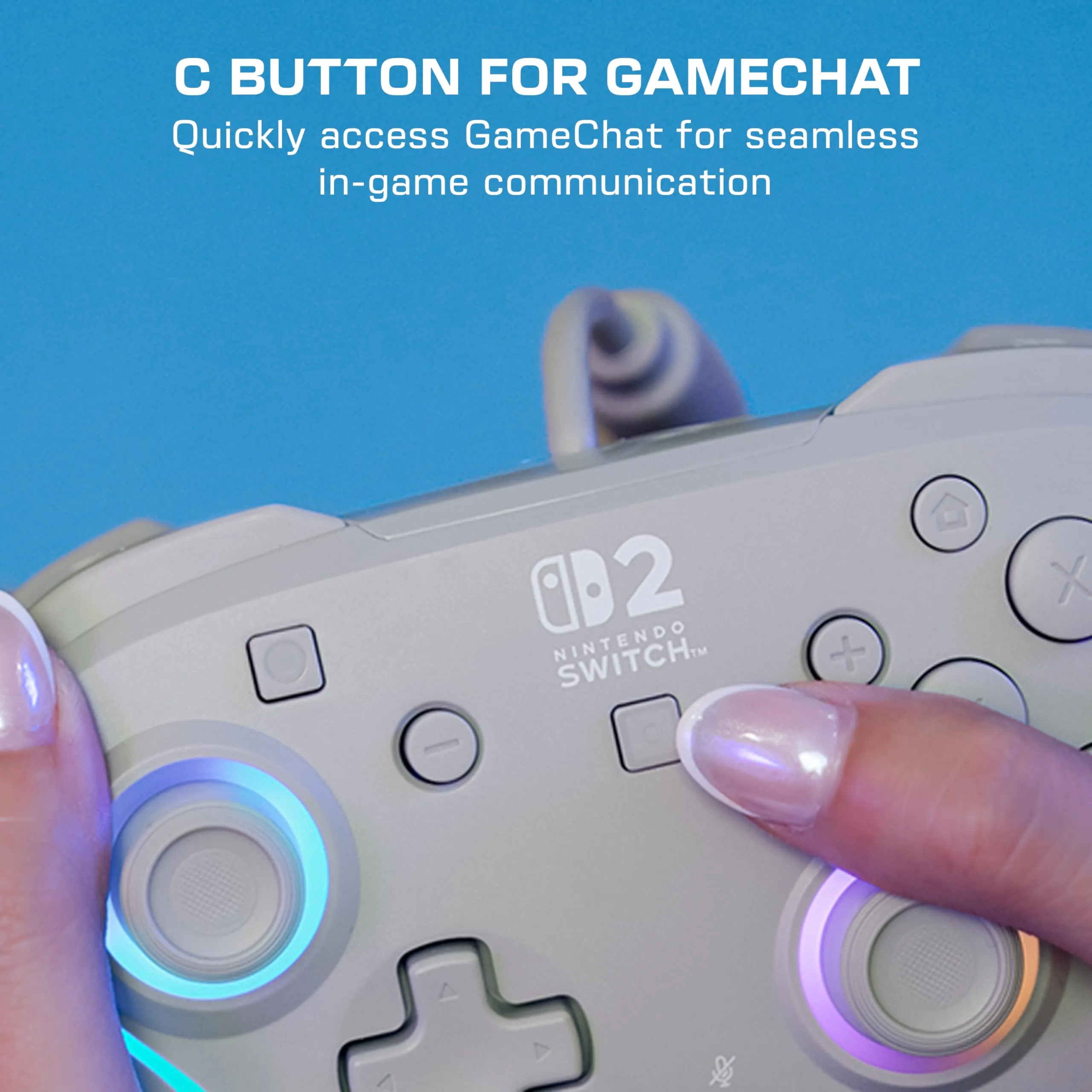 Turtle Beach Afterglow Grigio Wired RGB Gaming Controller for Nintendo Switch 2 - immagine 5