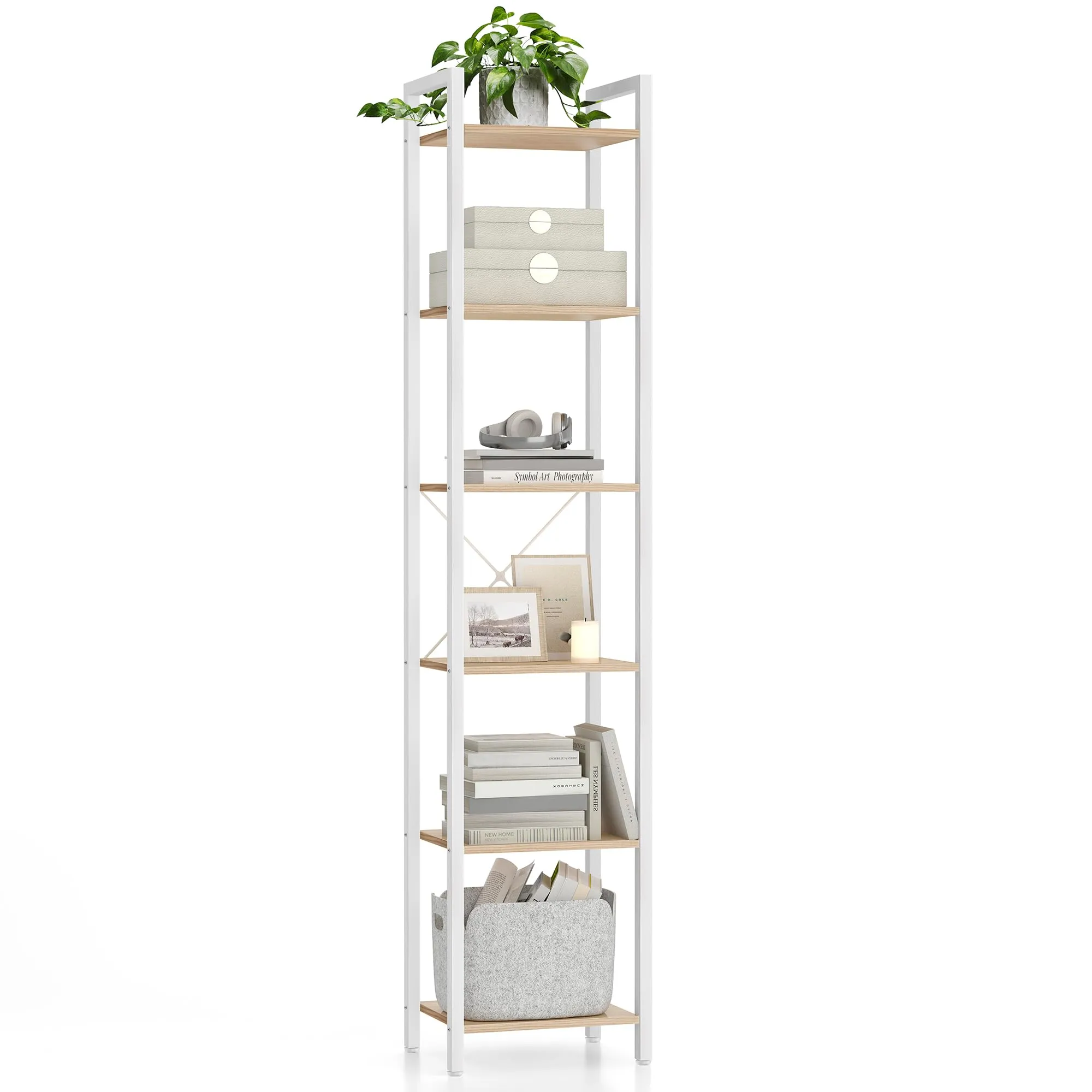 VASAGLE Libreria a 6 Ripiani, 39,6 x 30 x 187 cm - immagine 1