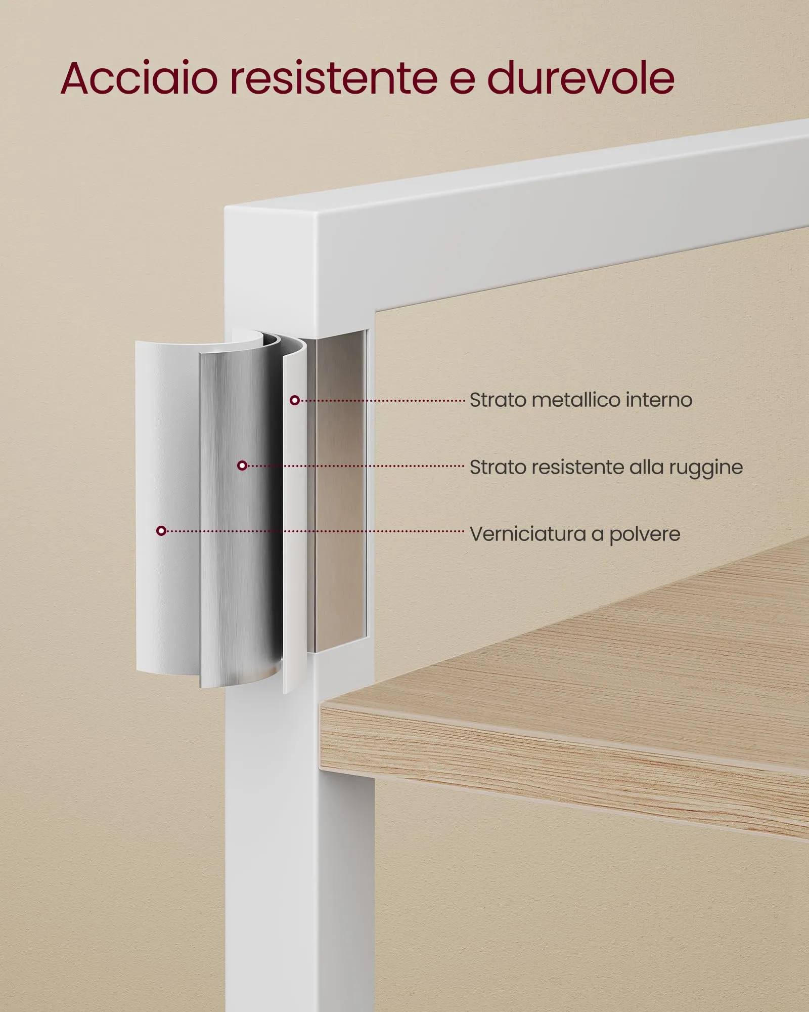 VASAGLE Libreria a 6 Ripiani, 39,6 x 30 x 187 cm - immagine 5
