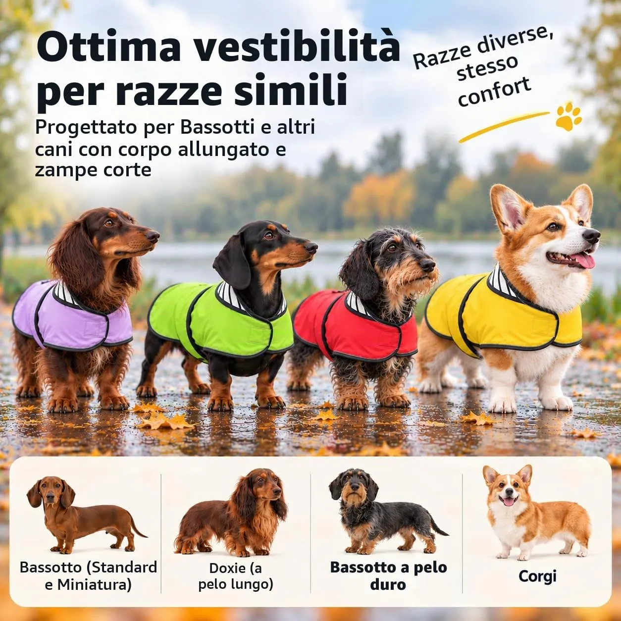 Morezi Impermeabile per Cani, Giallo, XL - immagine 5