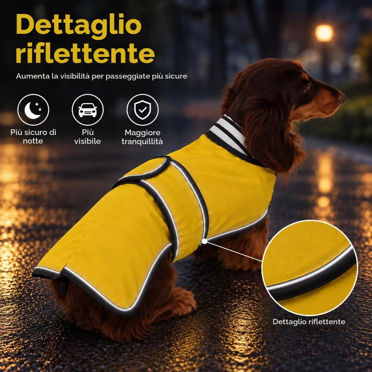 Impermeabile per cani Morezi, Giallo, L - immagine 4