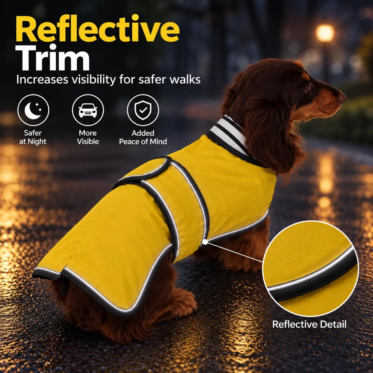 Impermeabile per cani Morezi, Giallo, S - immagine 4