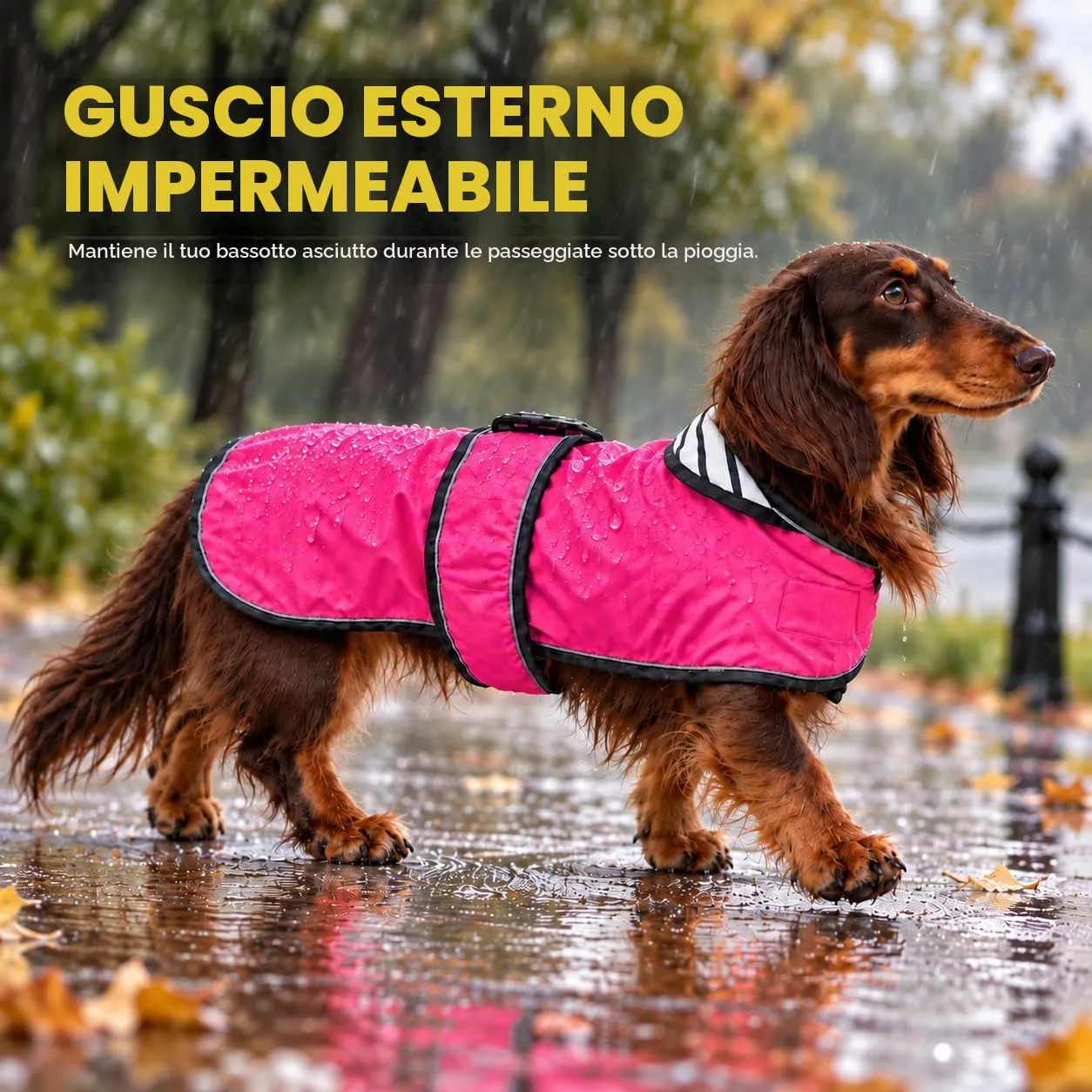 Impermeabile per cani Morezi, Rosa, M - immagine 2