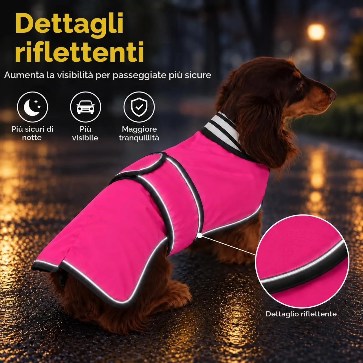 Impermeabile per cani Morezi, Rosa, M - immagine 4