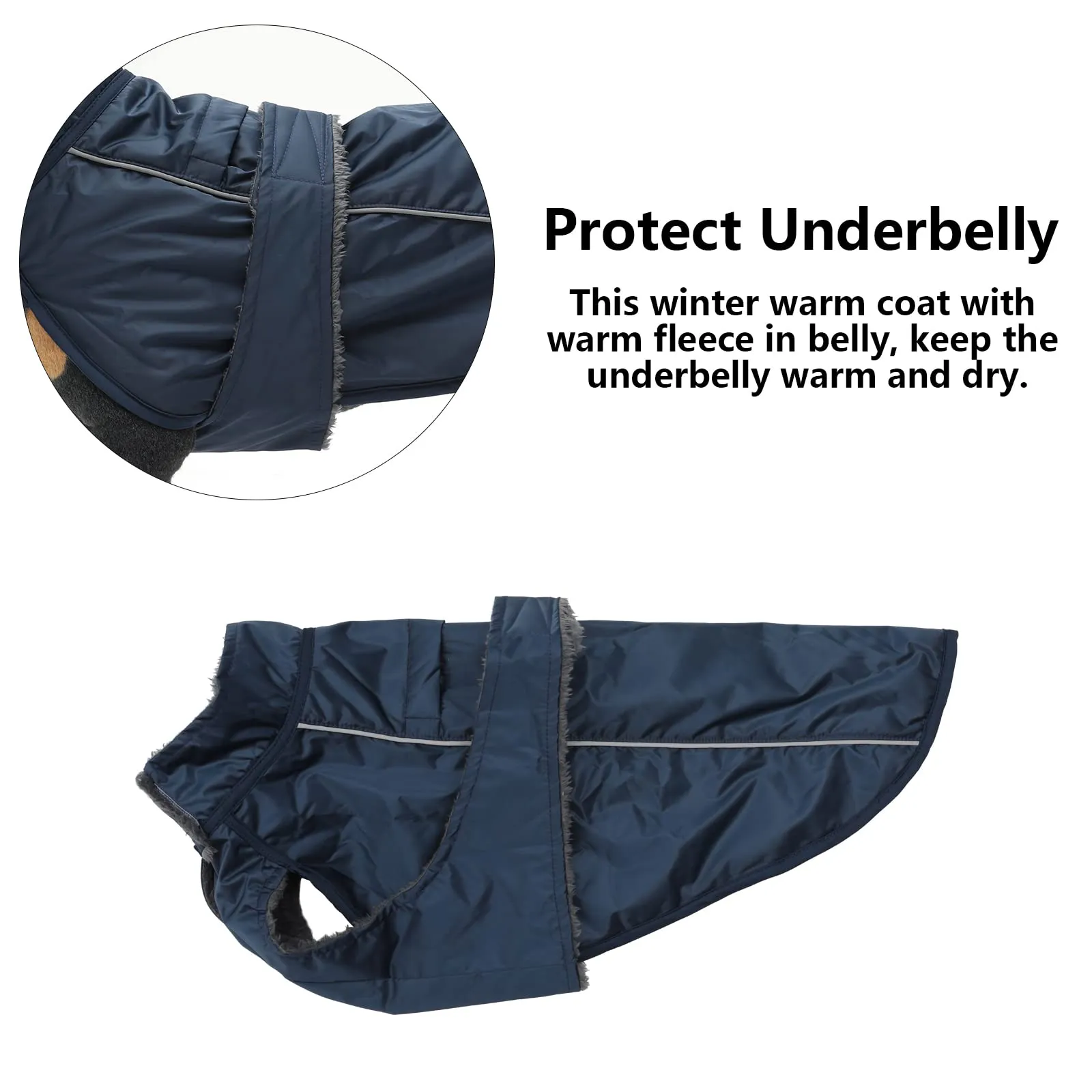 Morezi Giacca Impermeabile per Bassotti con Fodera in Lana, Blu Navy - XS - immagine 5