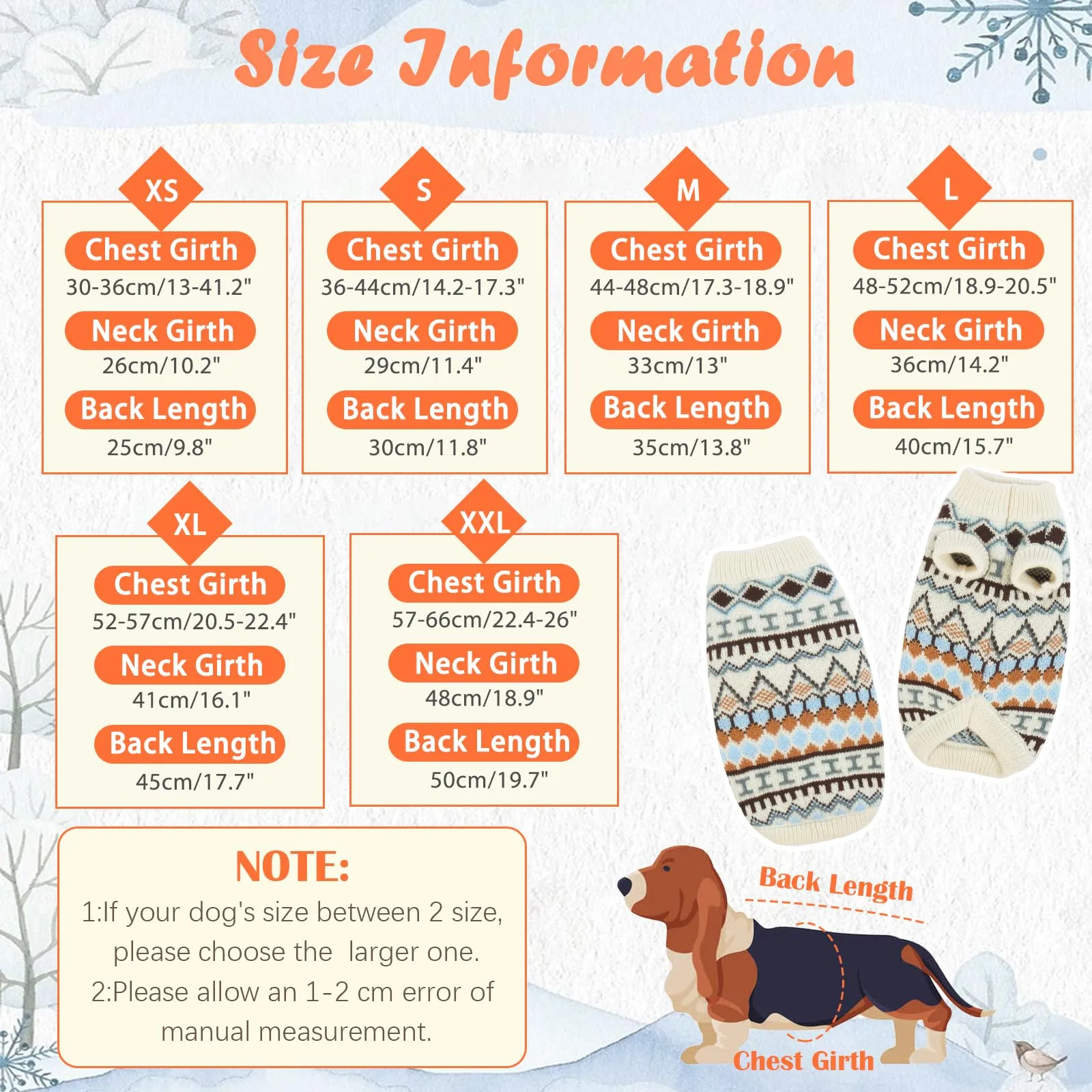 Hjumarayan Maglione per Cani di Taglia Piccola Media, Inverno, Beige (S) - immagine 3