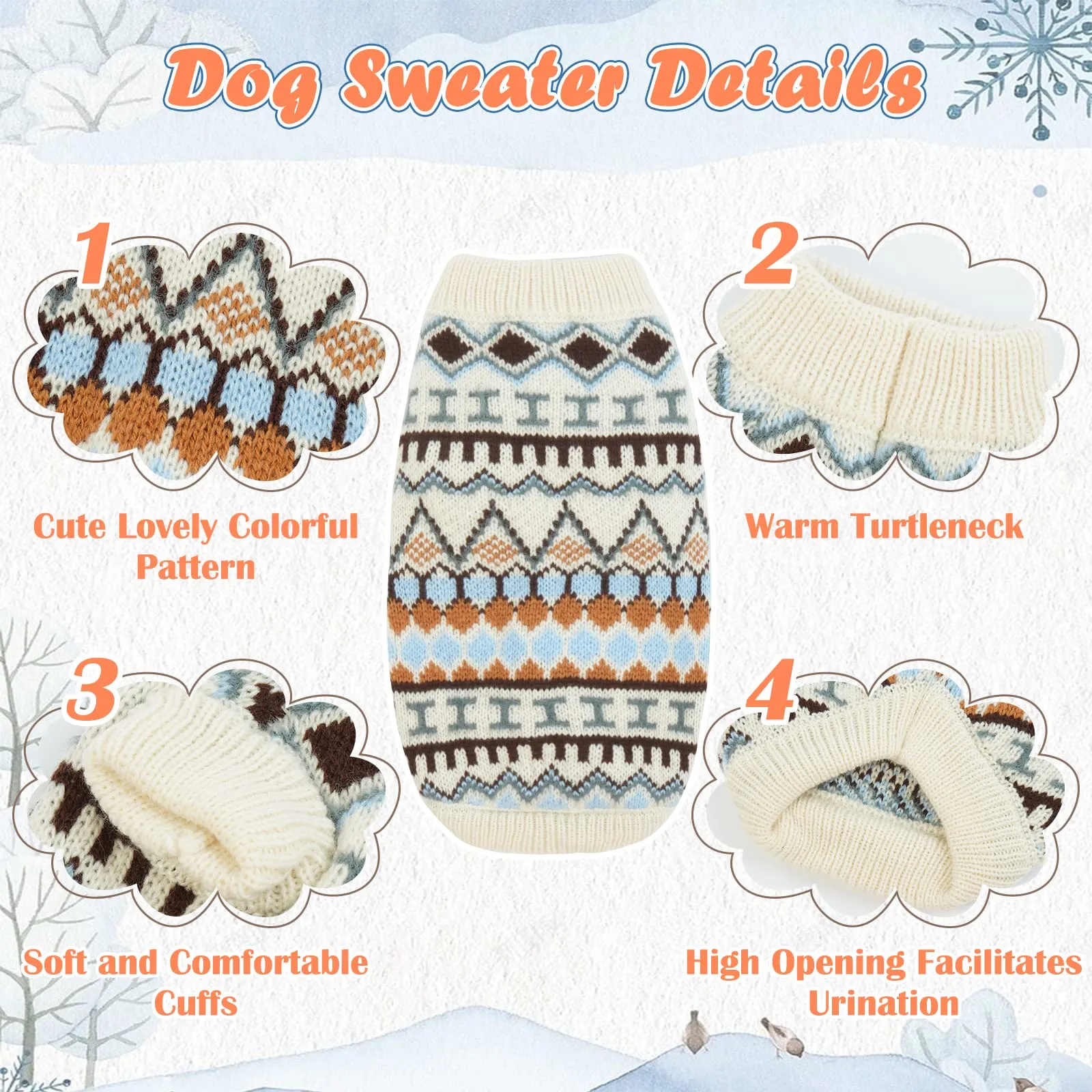 Hjumarayan Maglione per Cani di Taglia Piccola Media, Inverno, Beige (S) - immagine 5